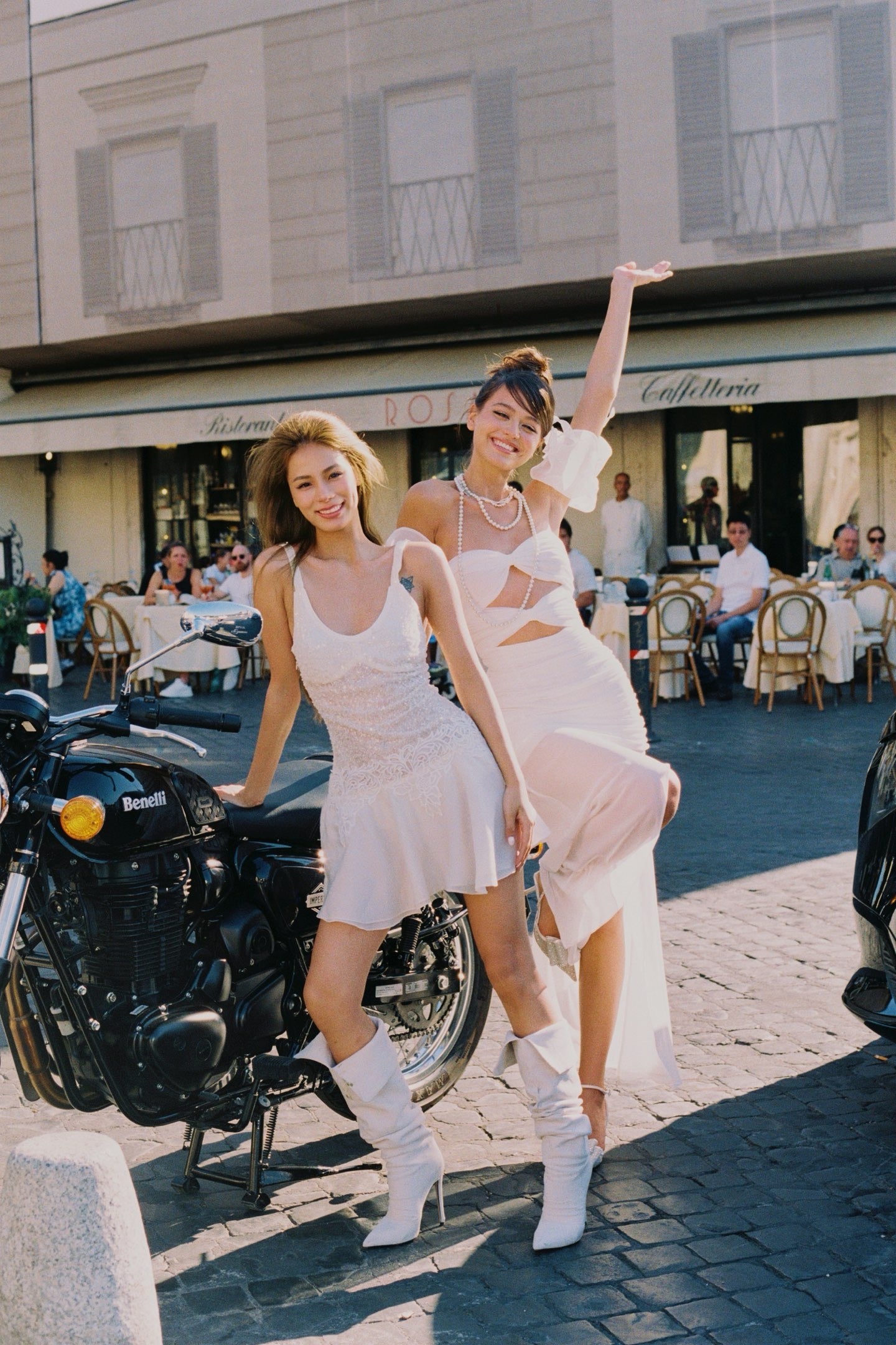 MINPURA White Bow Midi Dress