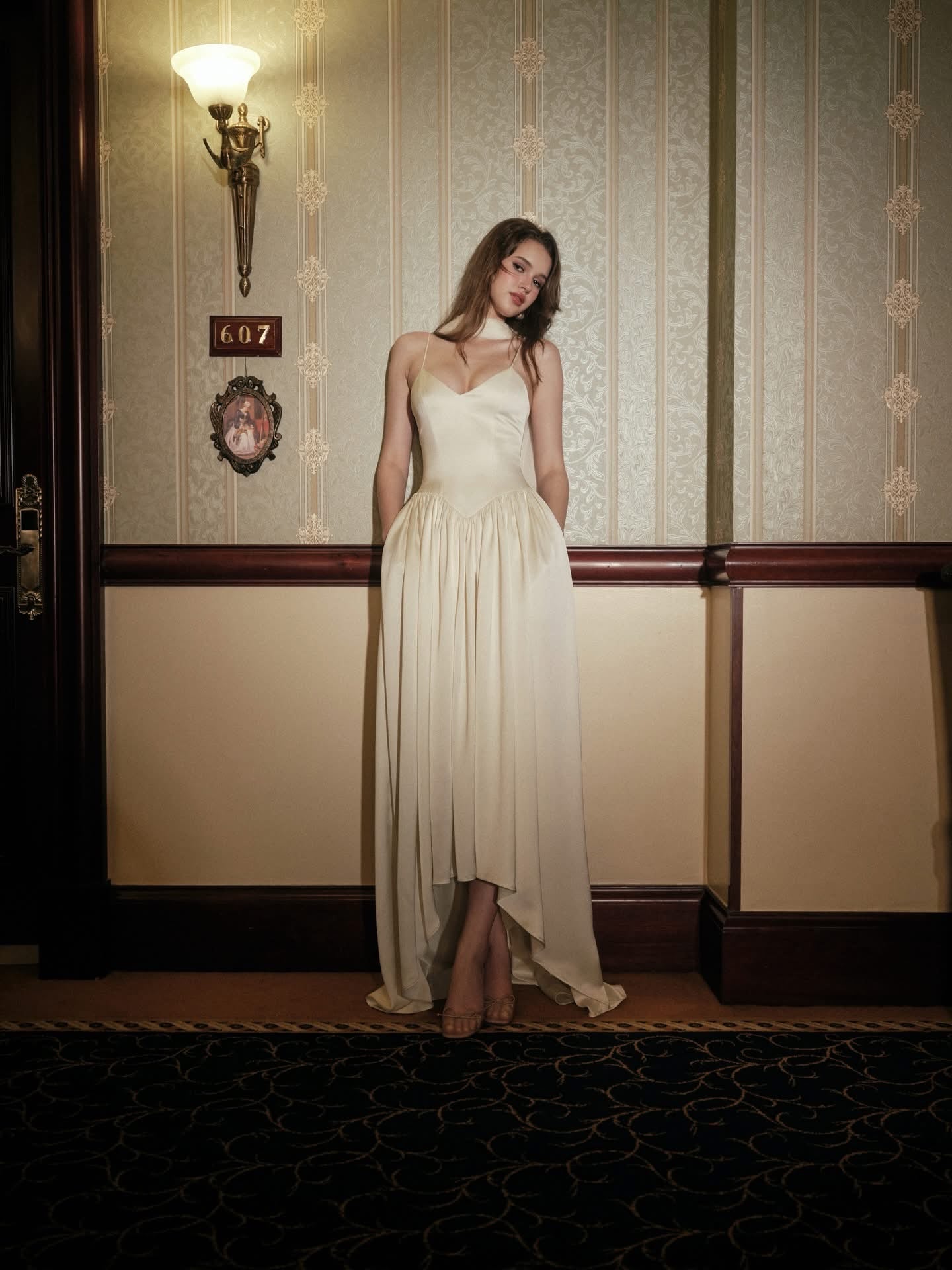 KISSERINE ATELIER Elegant Fairycore White Estella Midi Dress