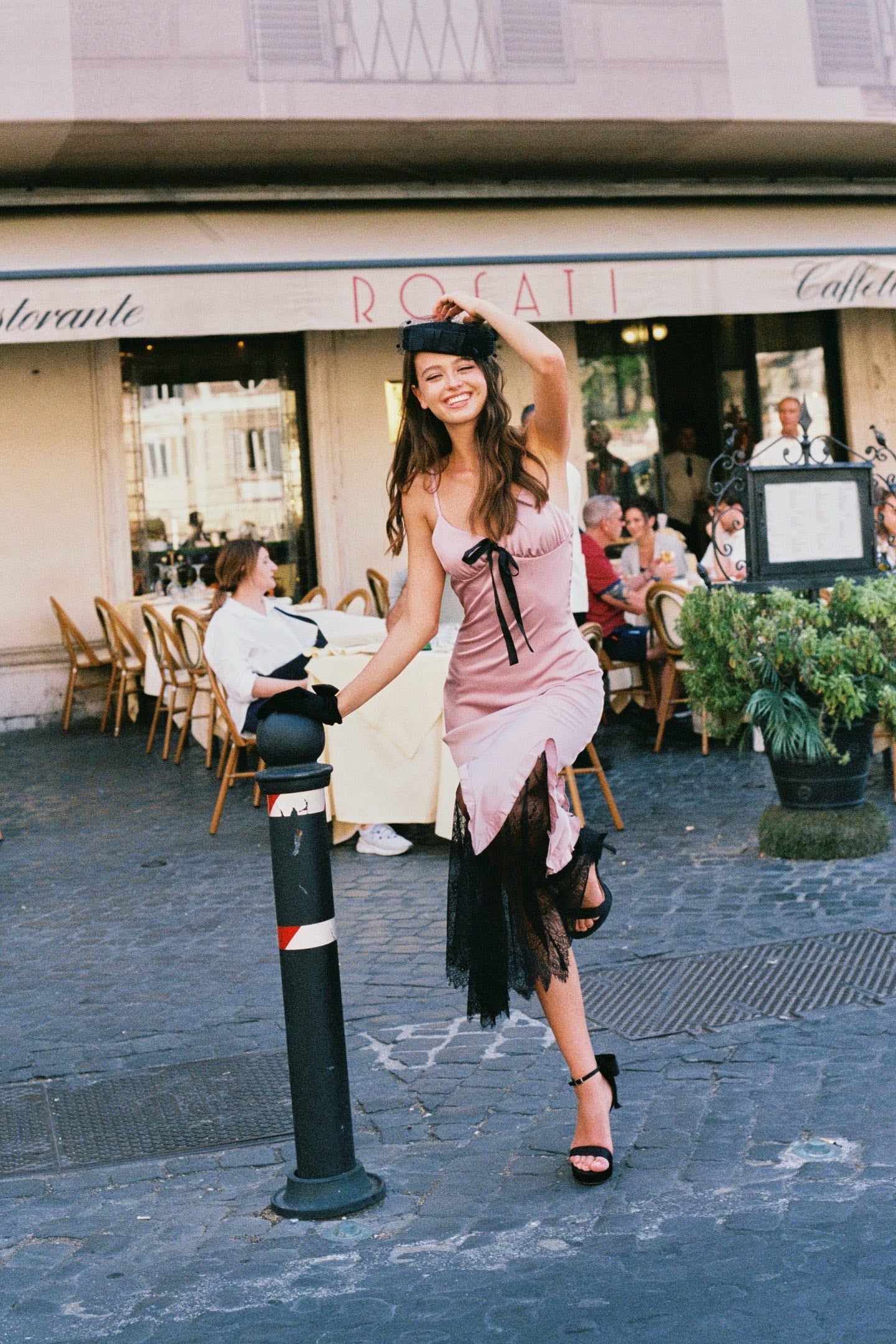 MINPURA Pink Lace Maxi Dress