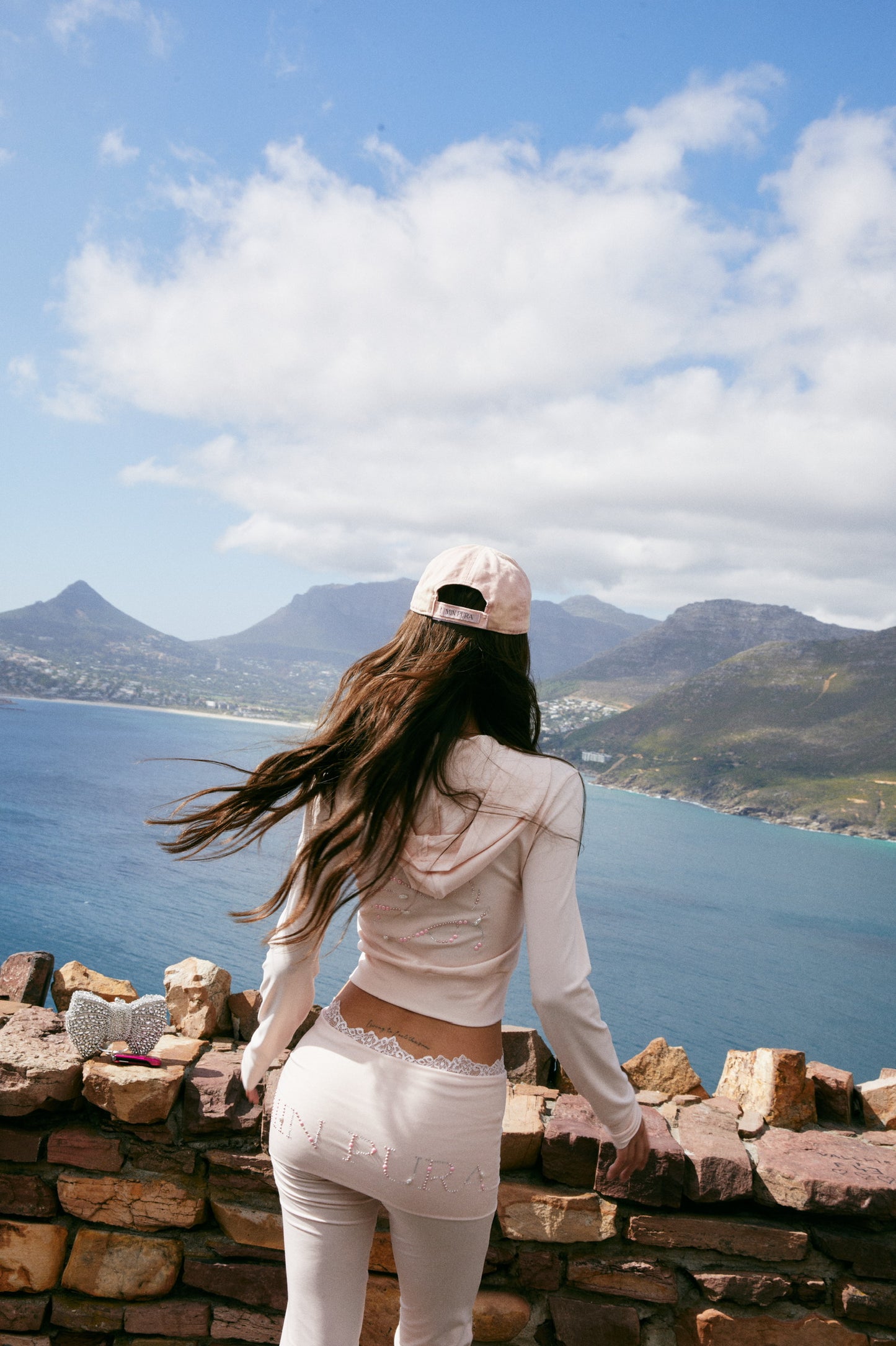 MIN PURA Cream Vacation Sweet Sporty Nebula Hoodie & Pants Set