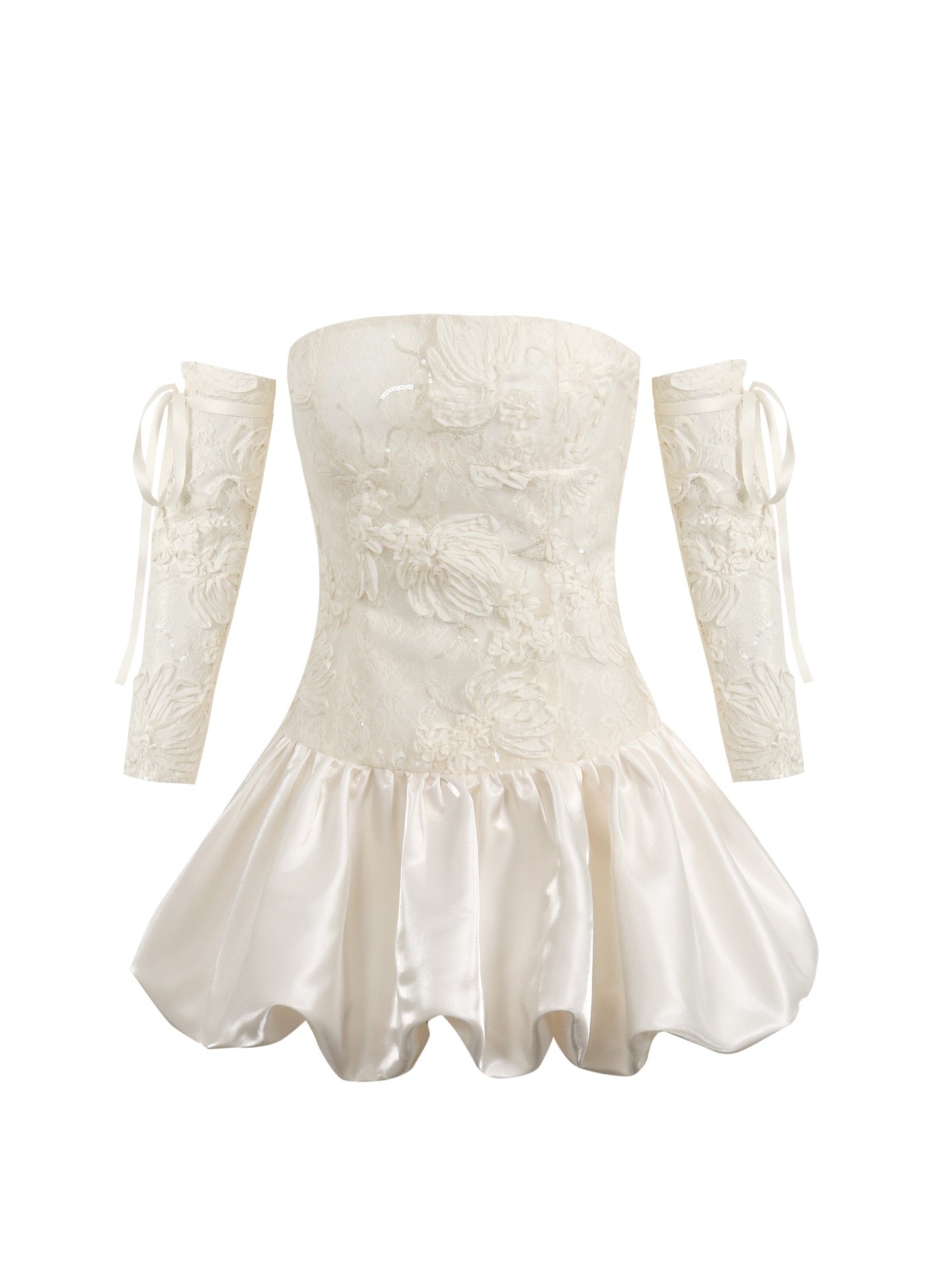 JEAN SOO White Lace Mini Dress
