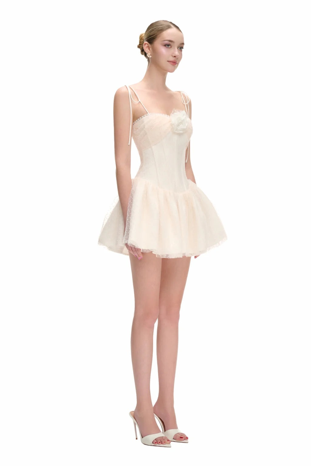 JUBIN White Baby Mini Dress