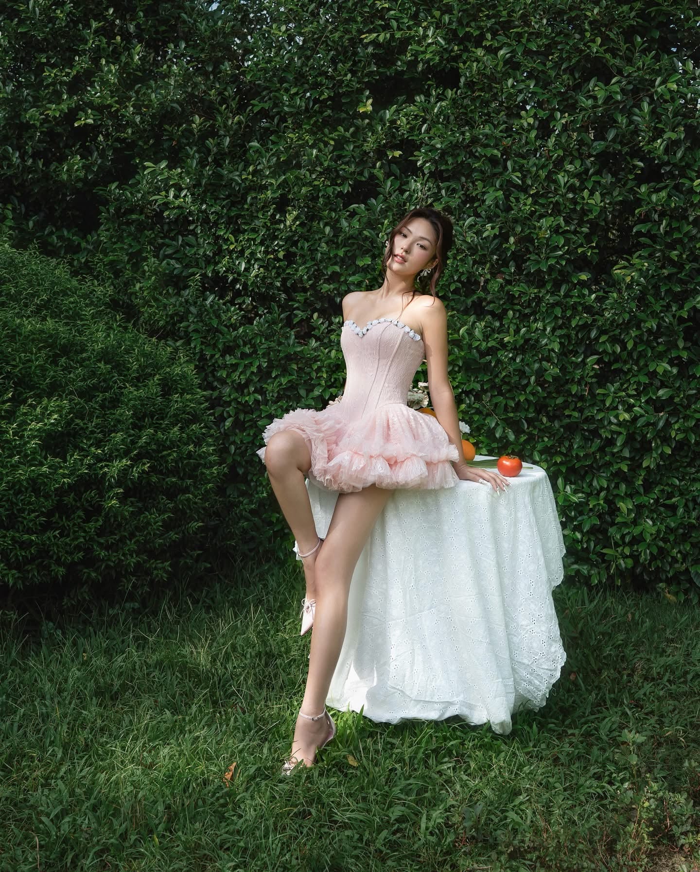 LANE CI Pink Bloom Mini Dress