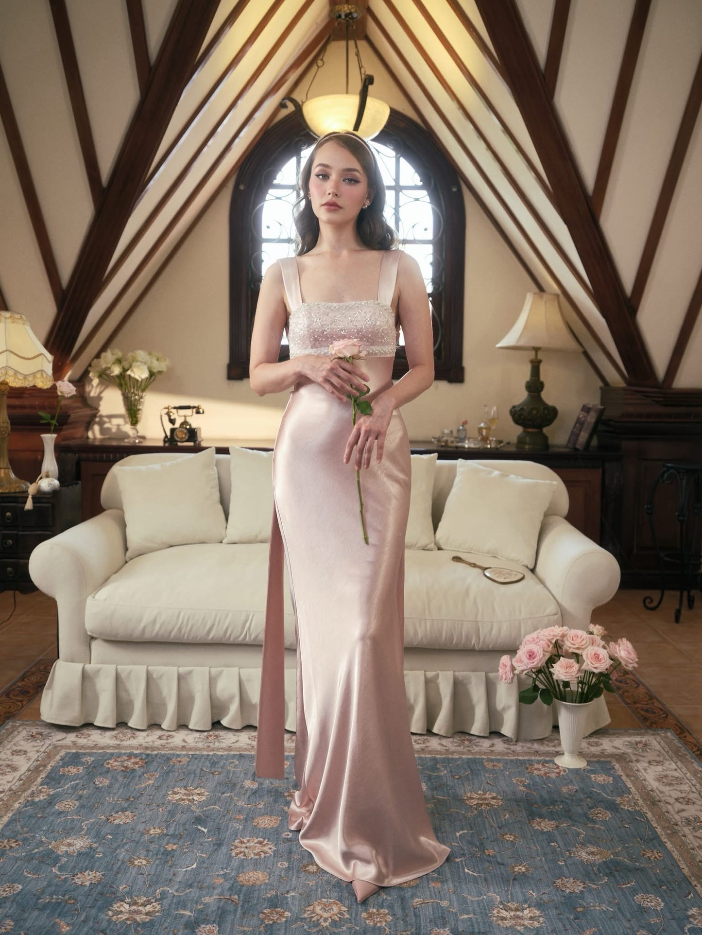 KISSERINE ATELIER Elegant Fairycore Blue Gown Renaisee Maxi Dress