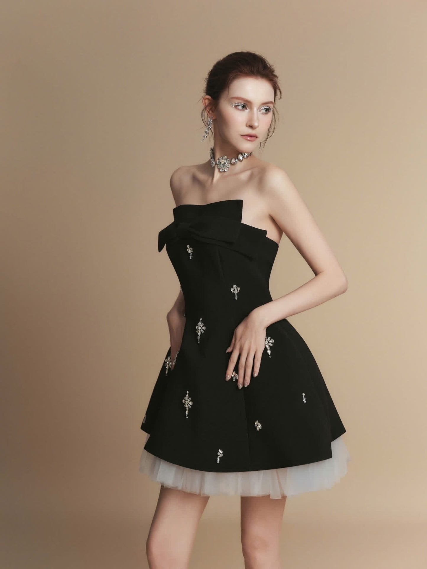 LAMORIS Black Florence Mini Dress