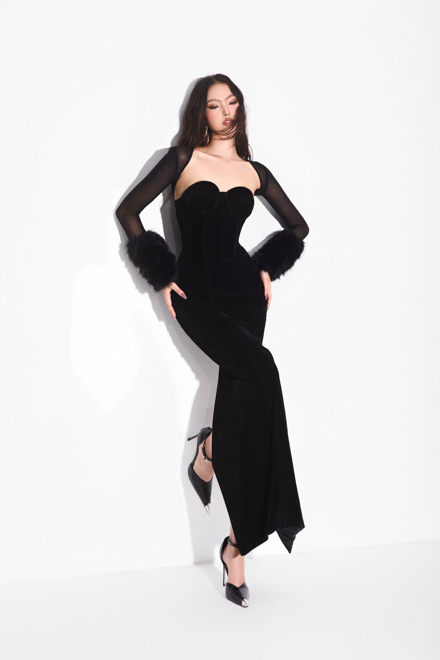 MAEL FEMME Black Formal Leonora Maxi Dress & Oxa Jacket