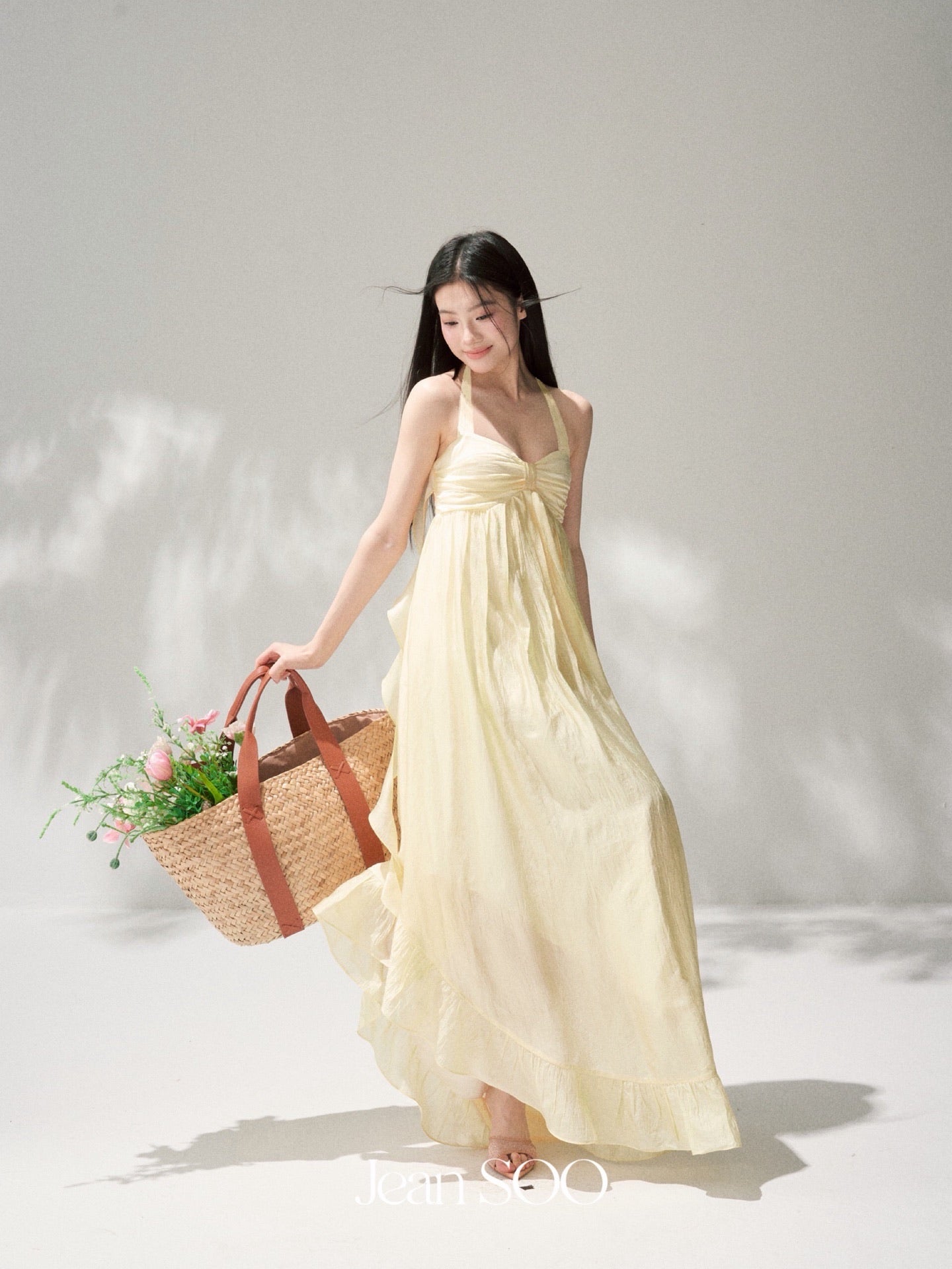 JEAN SOO Sweet Vacation Yellow Cozy Maxi Dress