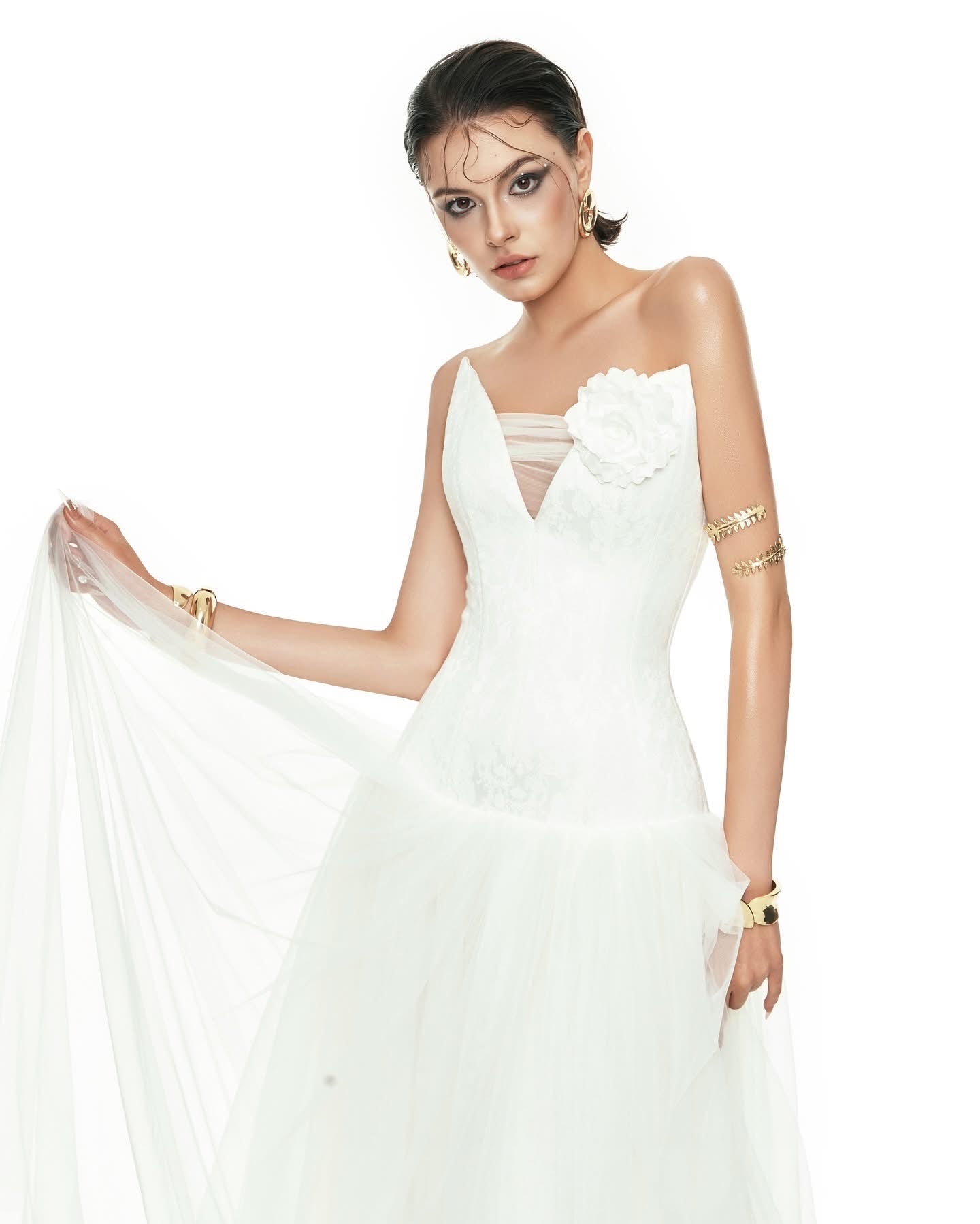 KATHY ATELIER White Diana Maxi Dress