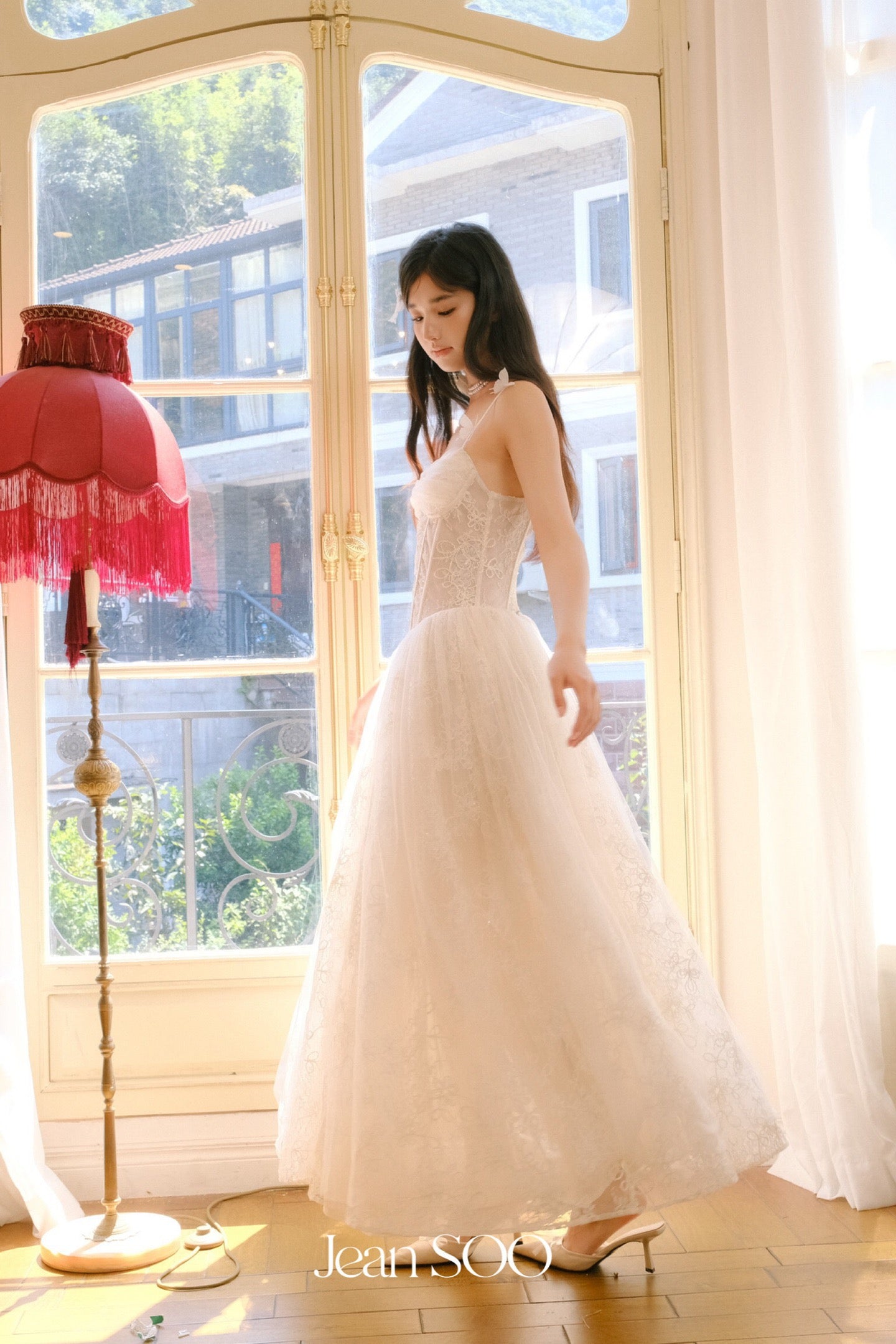 JEAN SOO White Lace Maxi Dress