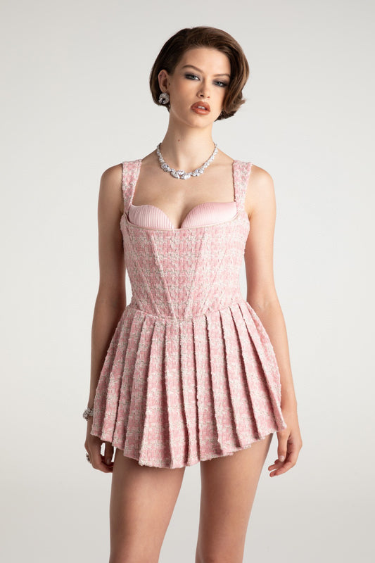 Nana Jacqueline Pink woven mini dress