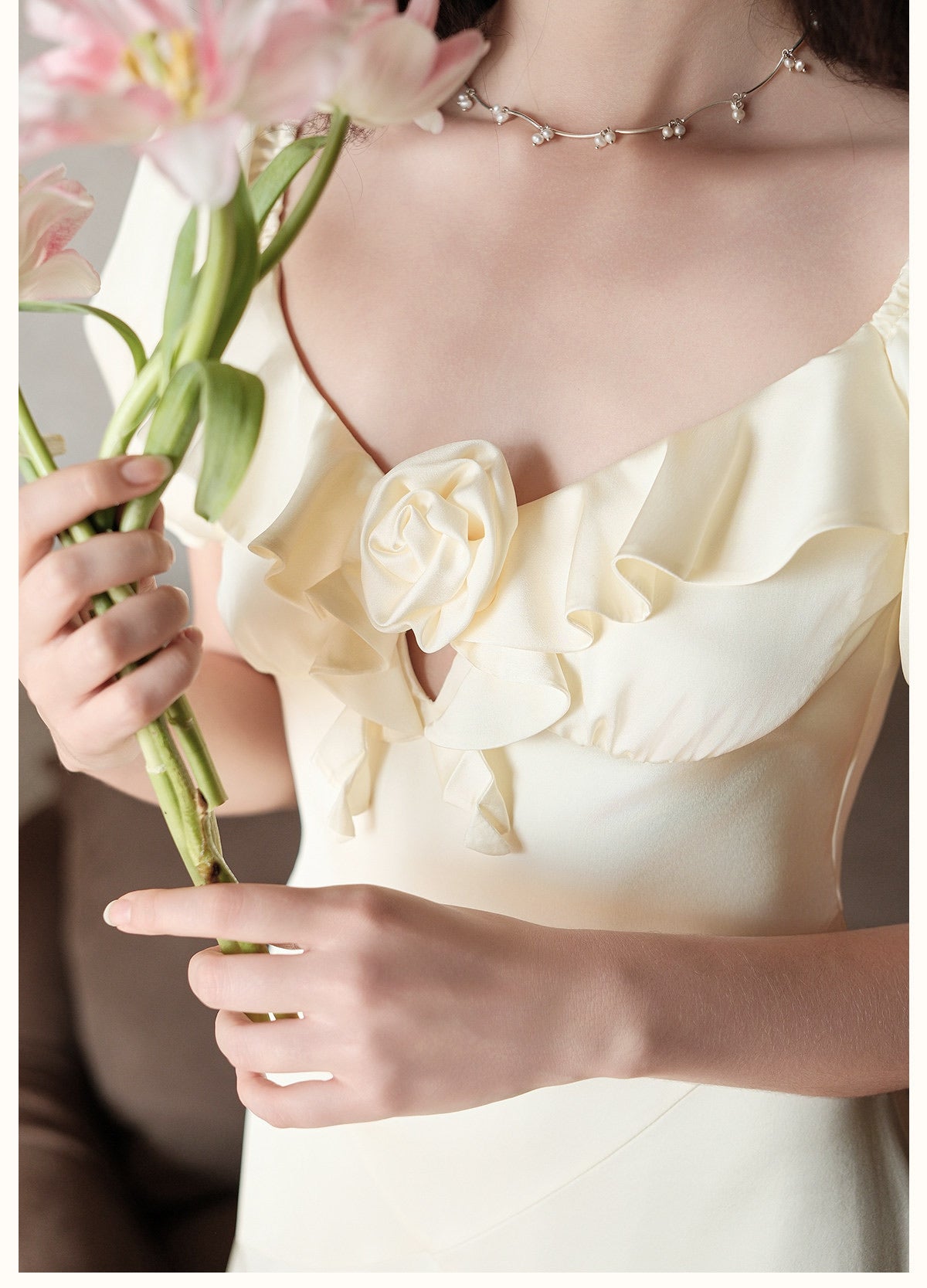 SHEERLUCK Yellow Floral Florette Vacation Maxi Dress