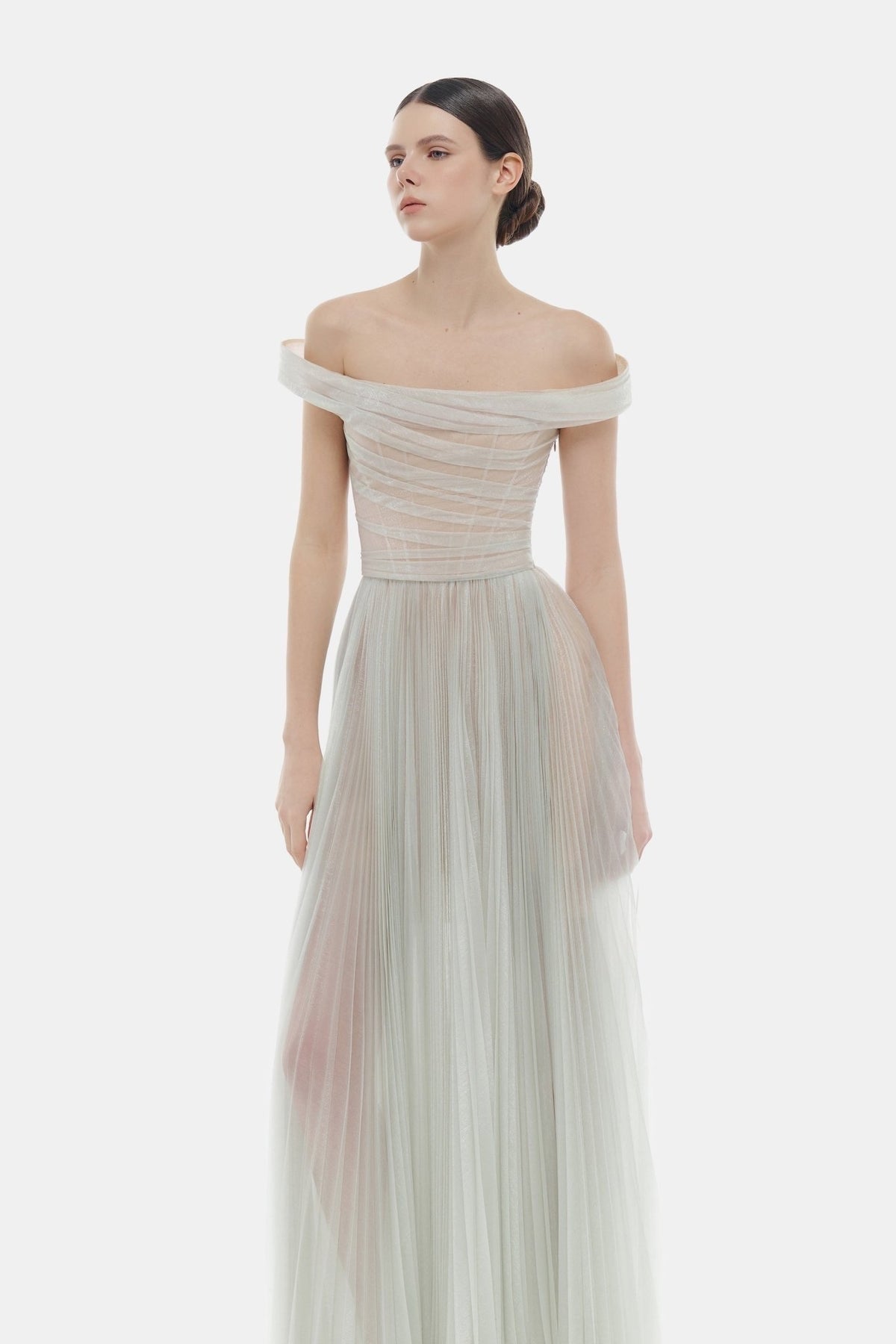 MONTSAND Purple Violet Off-shoulder Maxi Dress