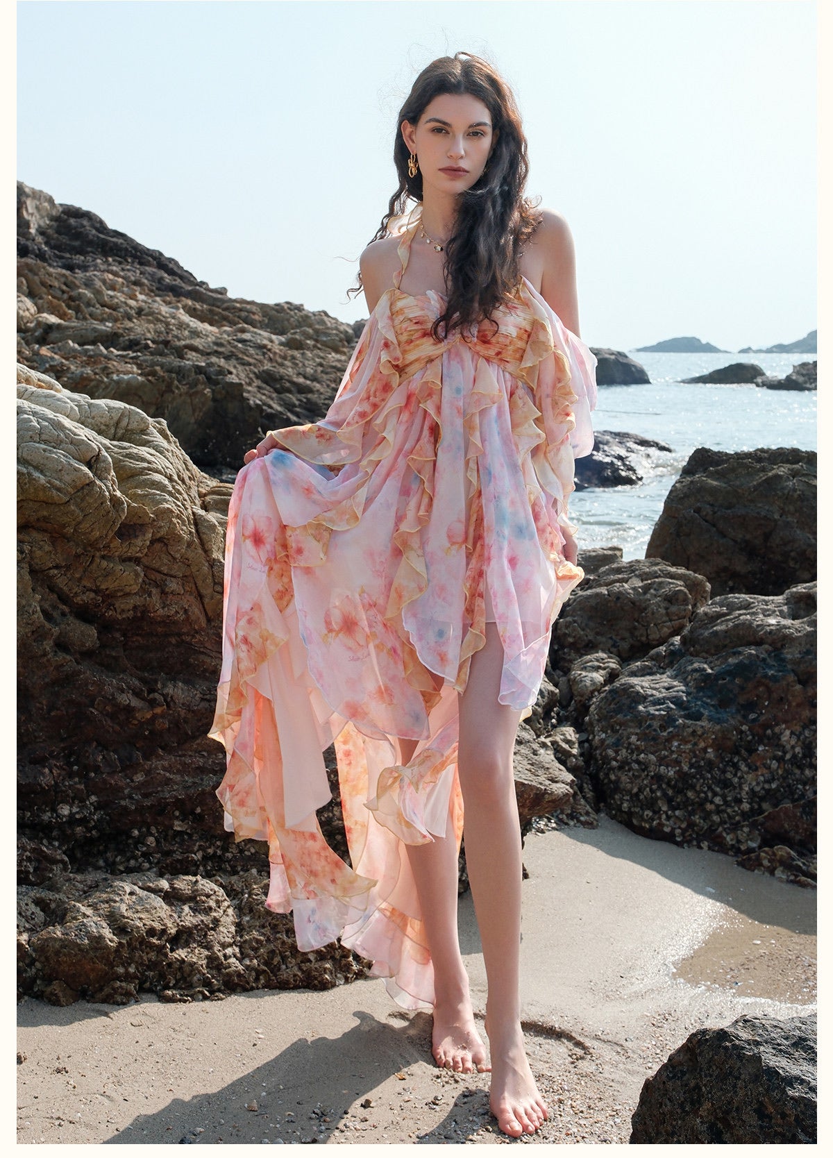 SHEERLUCK Pink Guggi Vacation Mini Dress