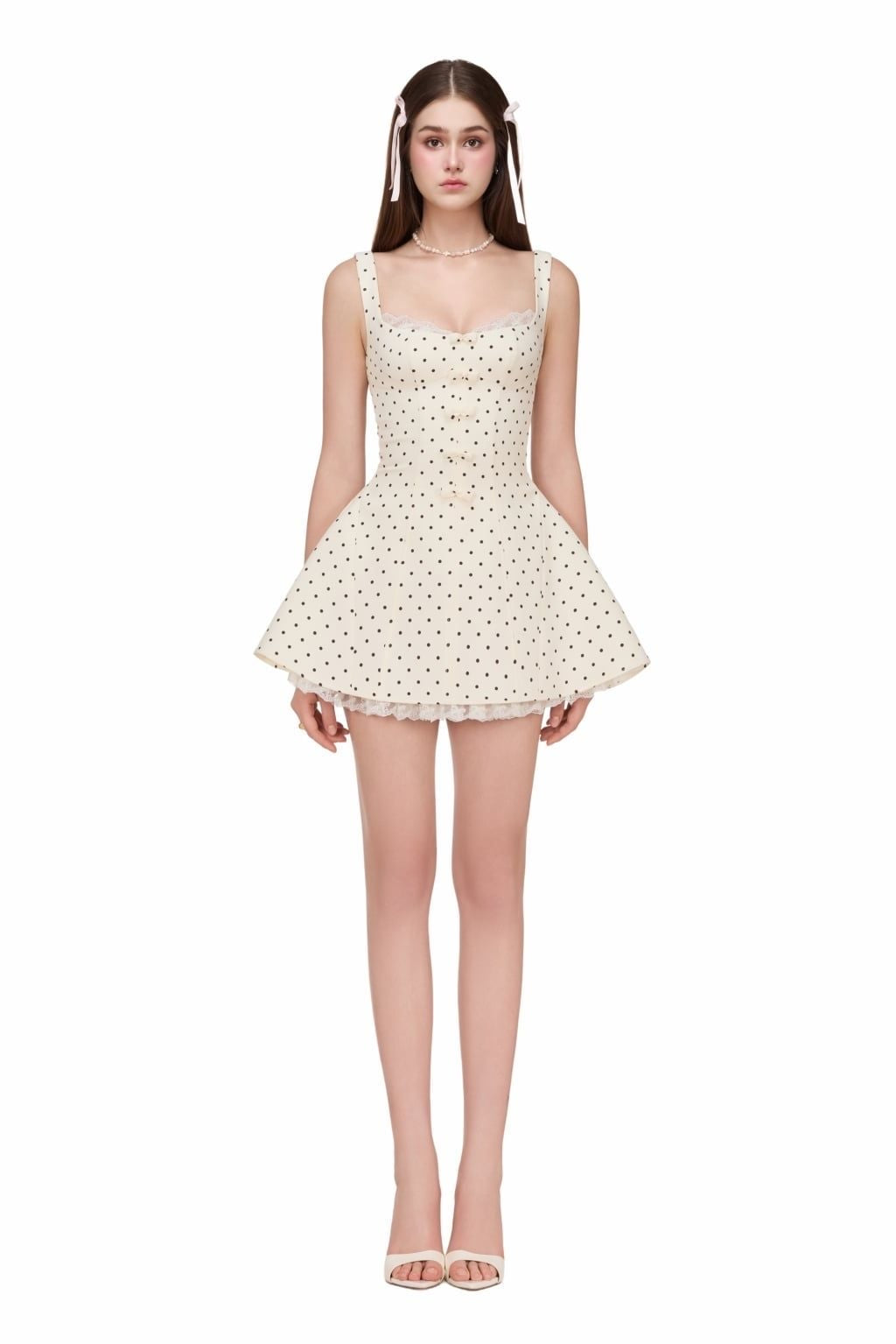 JUBIN White Dottie Mini Dress