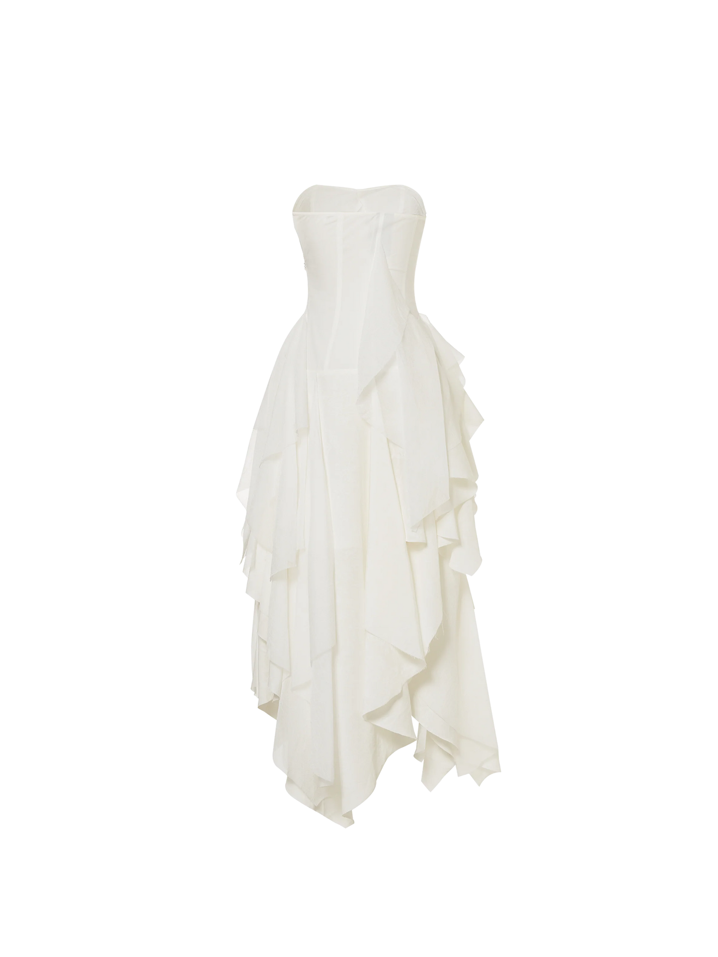 ELYWOOD WHITE LAYERING BANDEAU MAXI DRESS