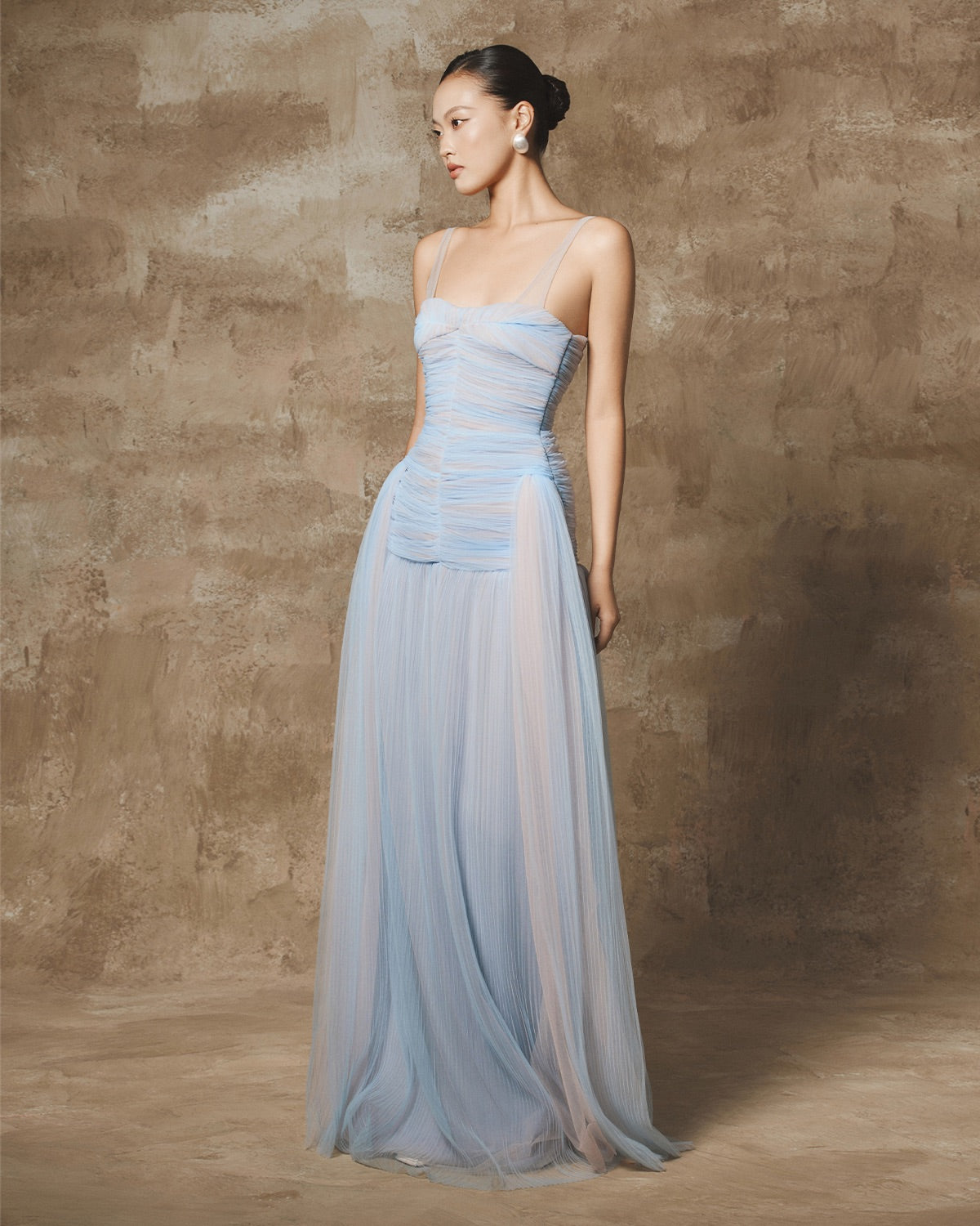 BYDI Fairycore Elegant Vacation Blue Ocea Maxi Dress