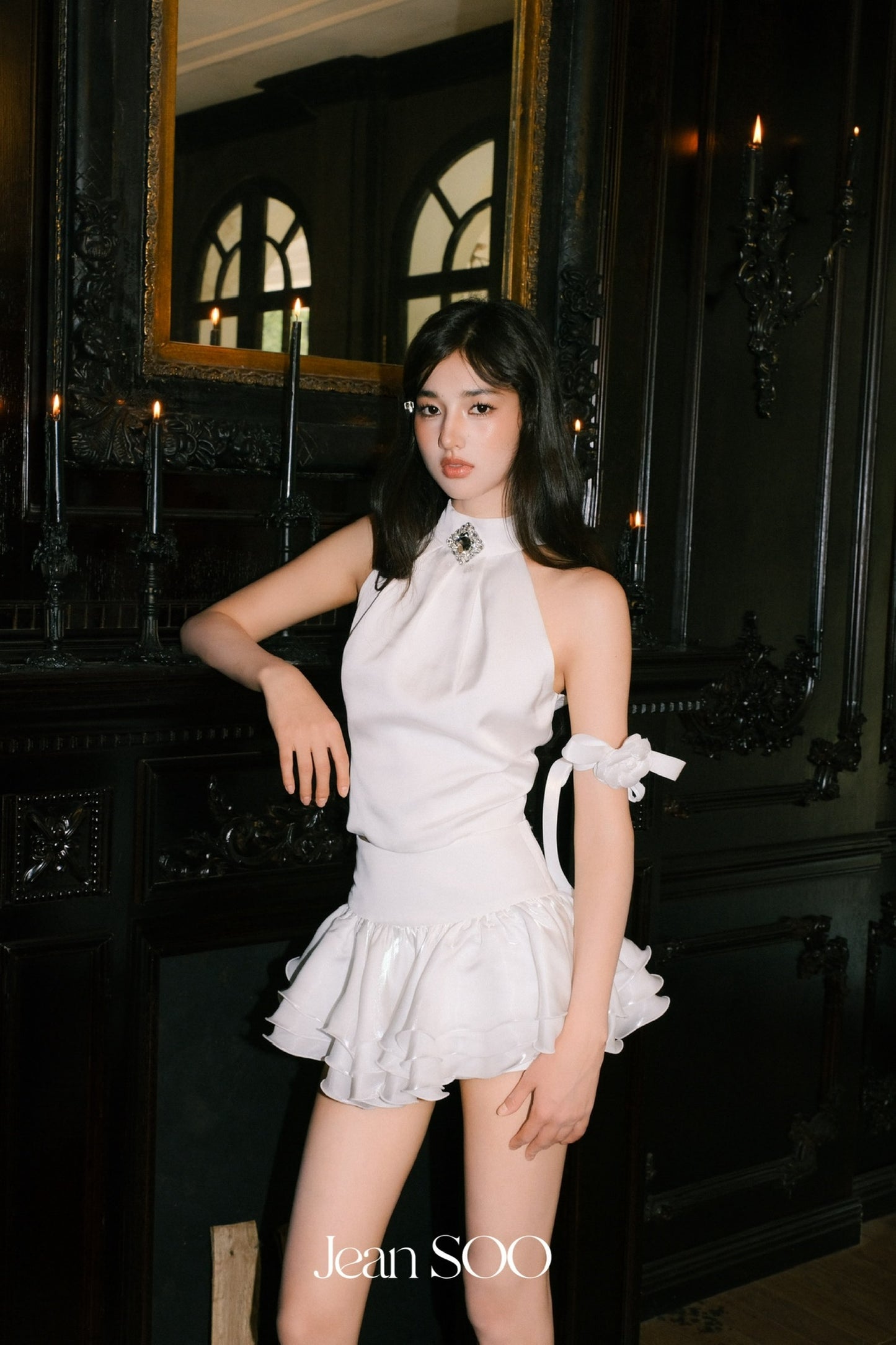 JEAN SOO Sweet Vacation White Diamond Top & Skirt