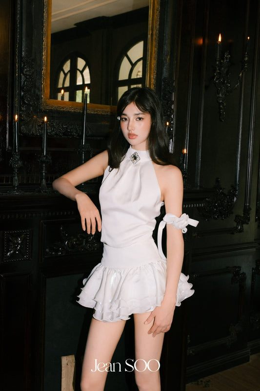 JEAN SOO Sweet Vacation White Diamond Top & Skirt