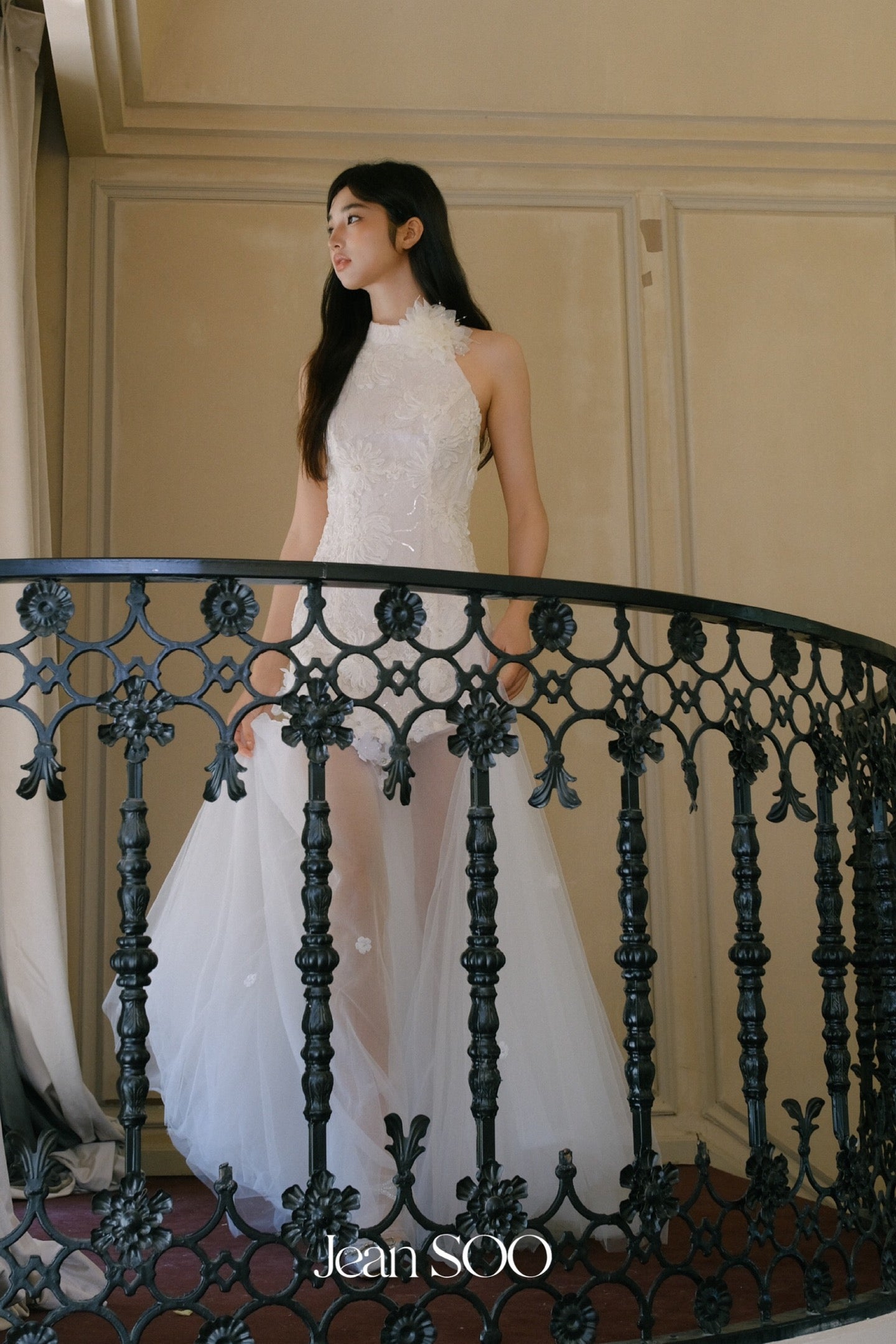 JEAN SOO White Lace Maxi Dress