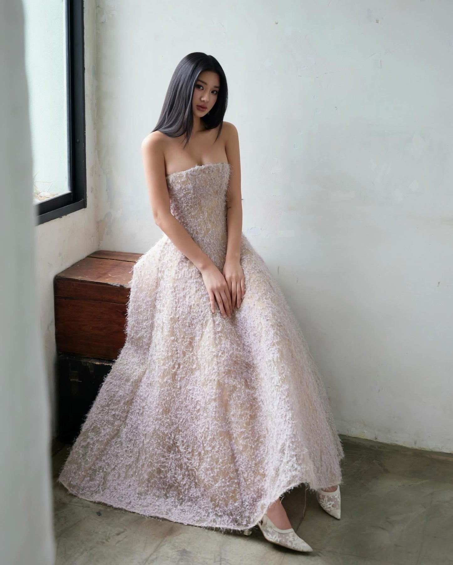 DELICIAE Gold Floral Cindy Maxi Dress