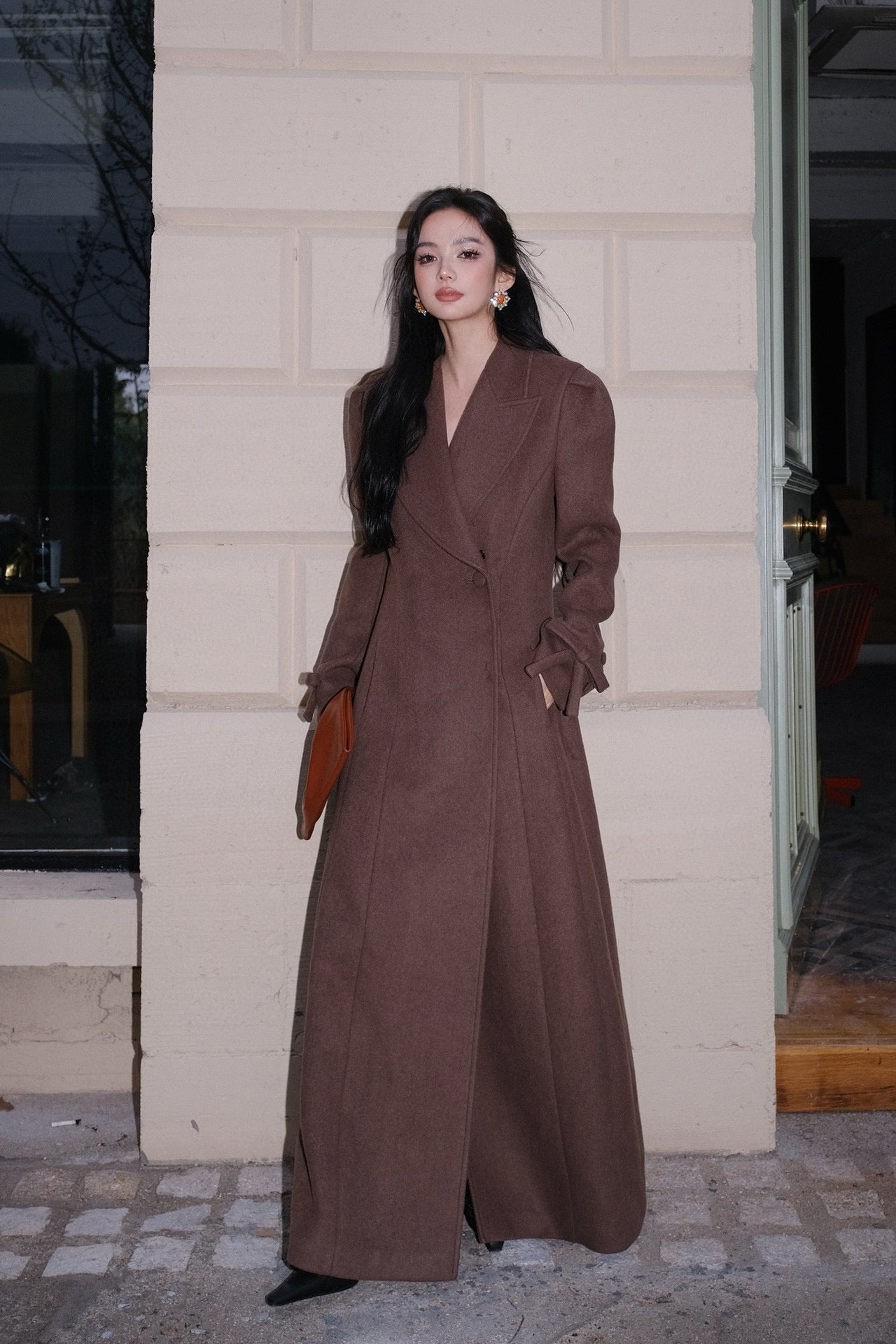 Maison Wester Brown Wool Coat