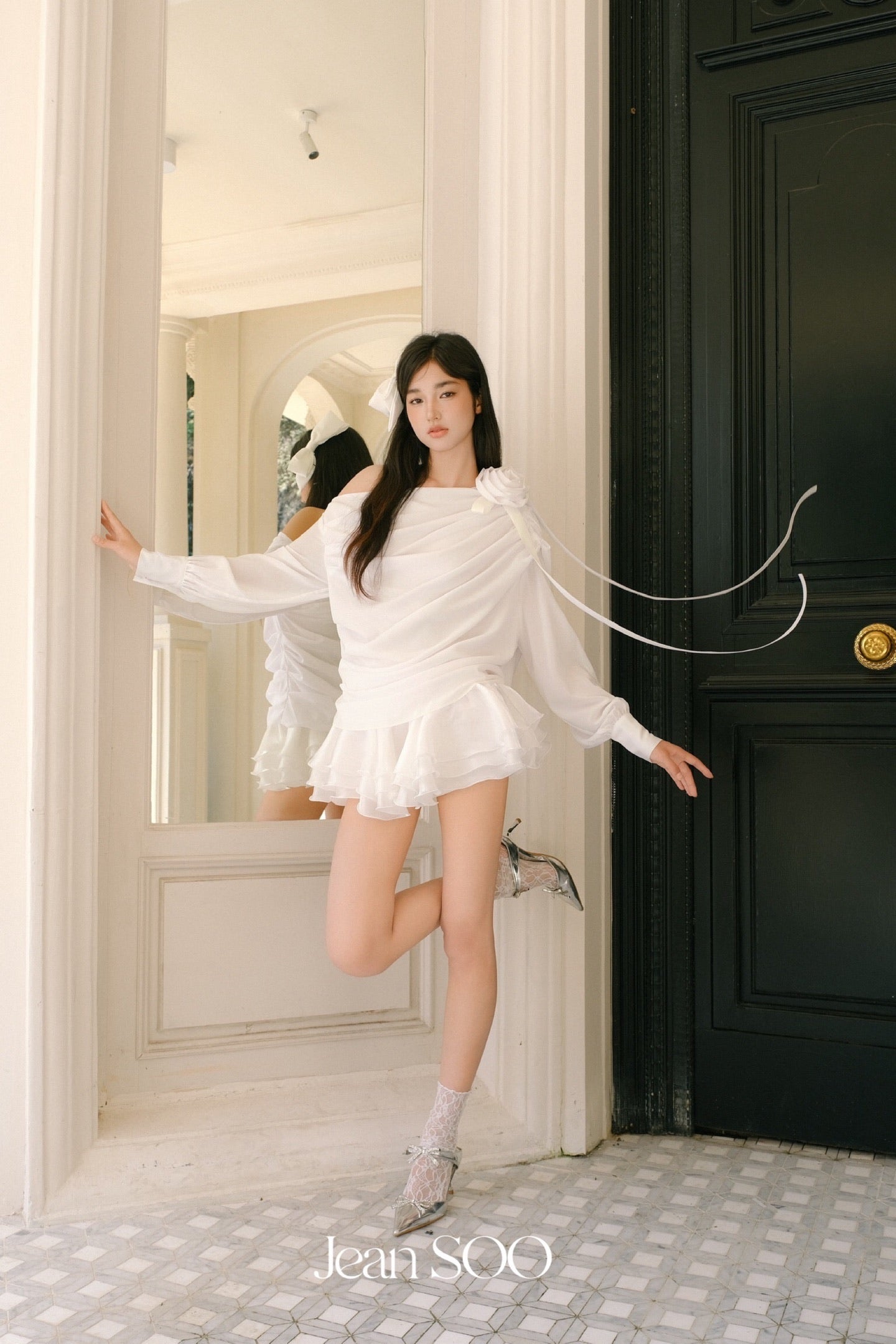 JEAN SOO Sweet Vacation White Rose Top & Skirt
