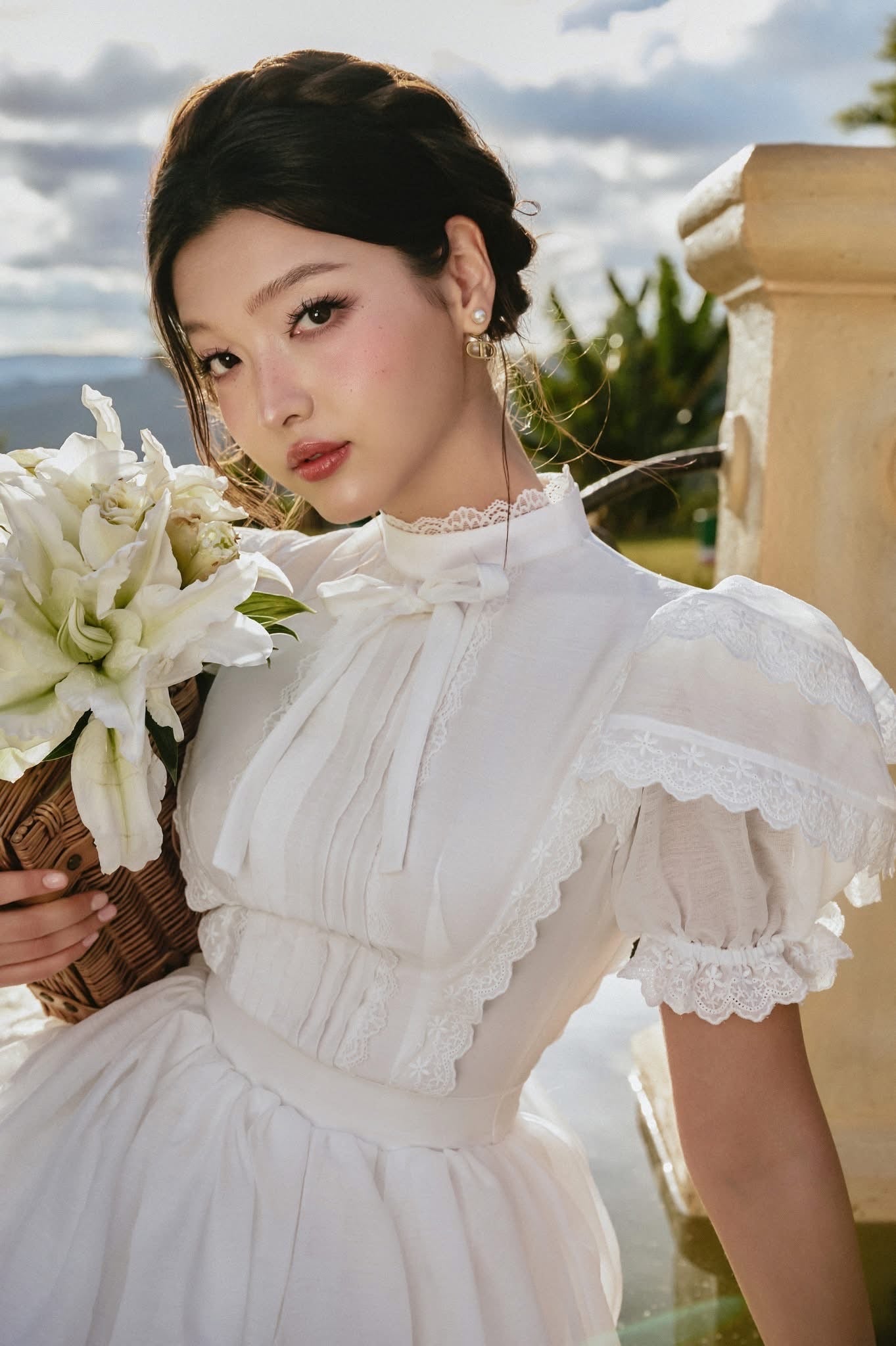 SISSY NATION Sweet Elegant Fairycore White Eloise Mini Dress