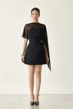 Black Catherine Chiffon Mini Dress