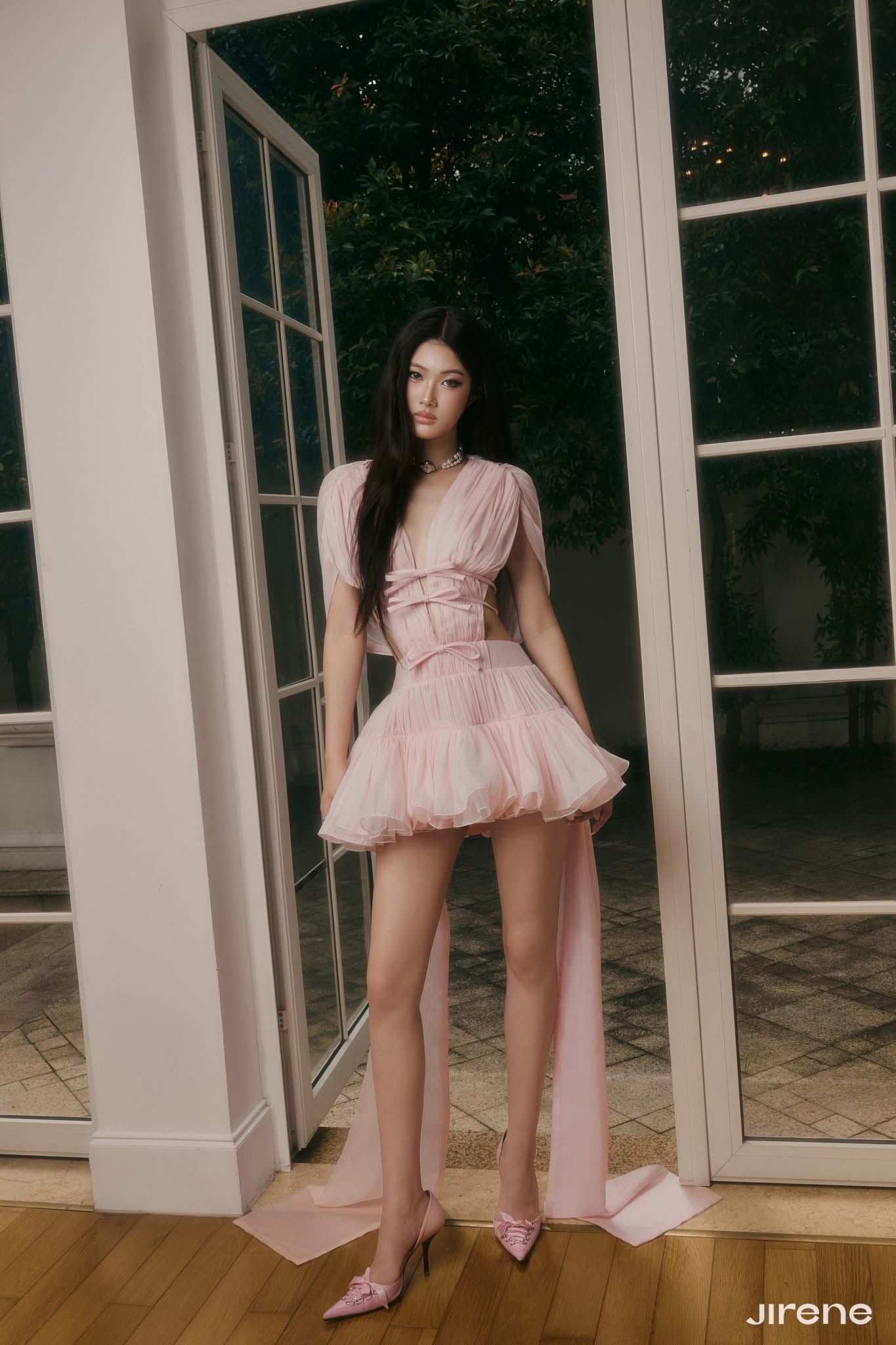 JIRENE Pink Ribbon Mini Dress