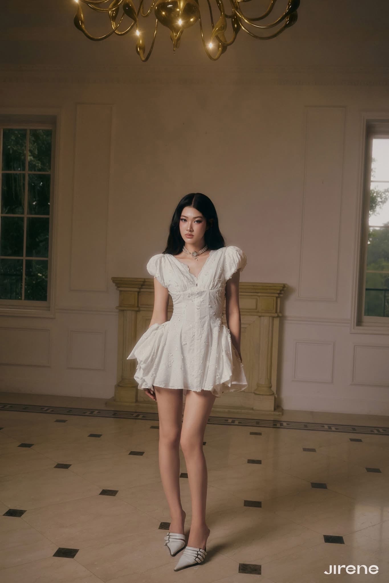 JIRENE White Blur Mini Dress