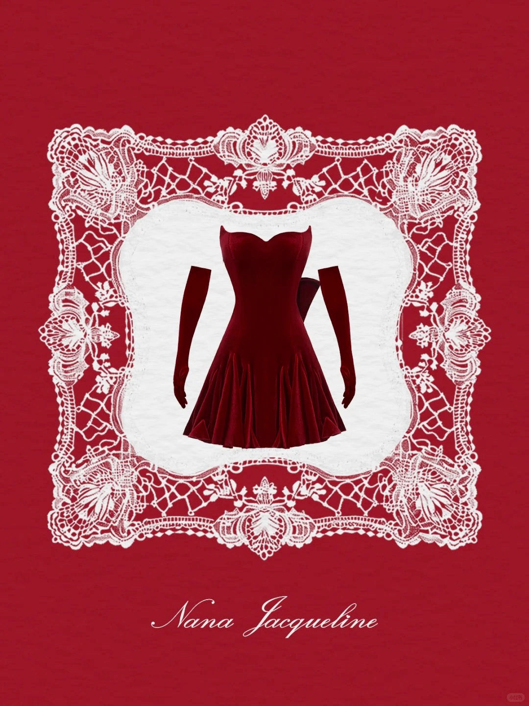 NANA JACQUELINE Red Strapless Velvet Mini Dress