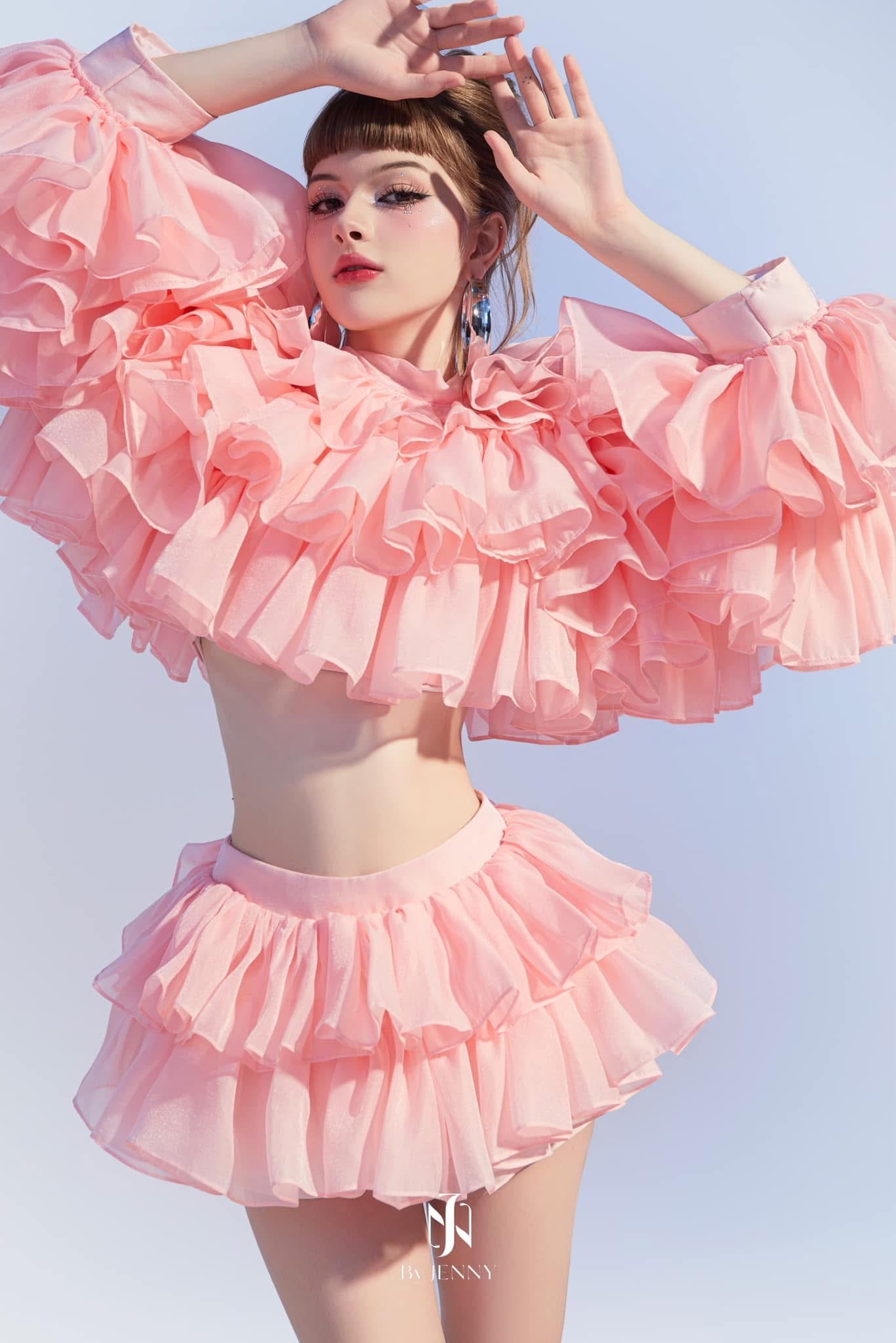 BY JENNY PINK TOP& Skirt Set