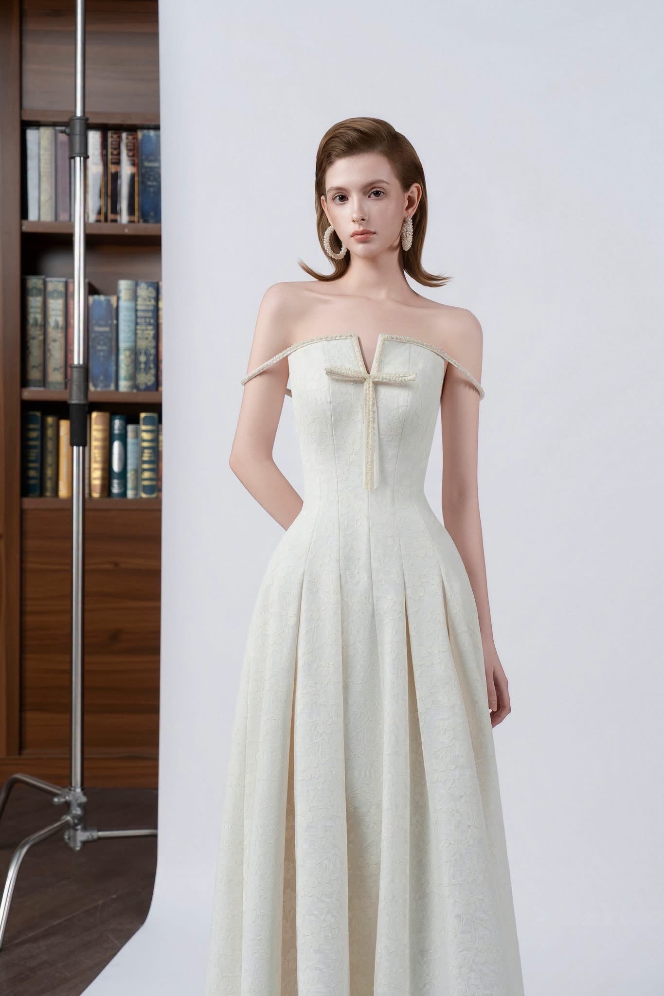 DETHEIA Elegant Vintage White Ingrid Maxi Dress