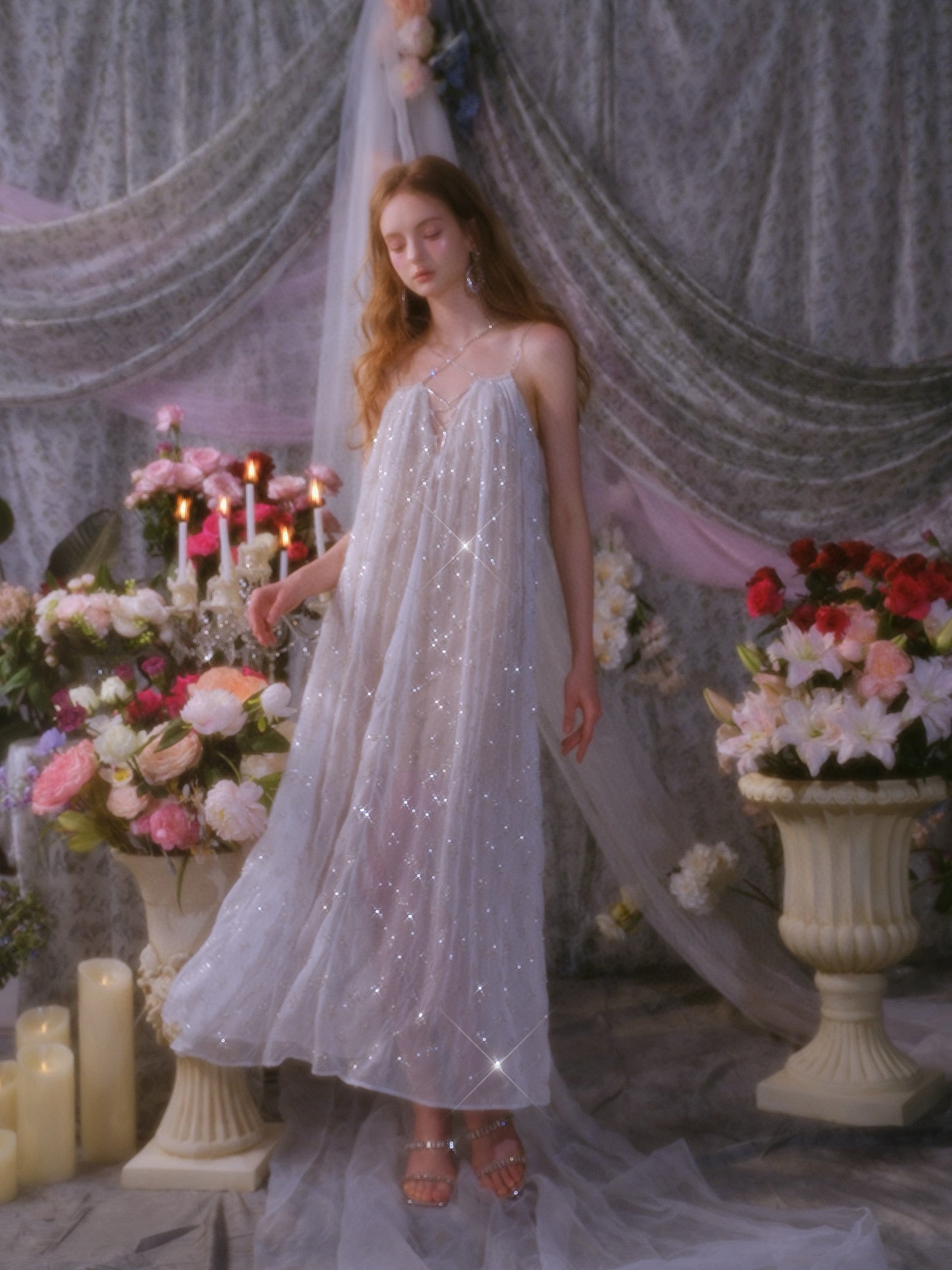 WARDROBE BY CHEN White Wedding Halter Maxi Dress