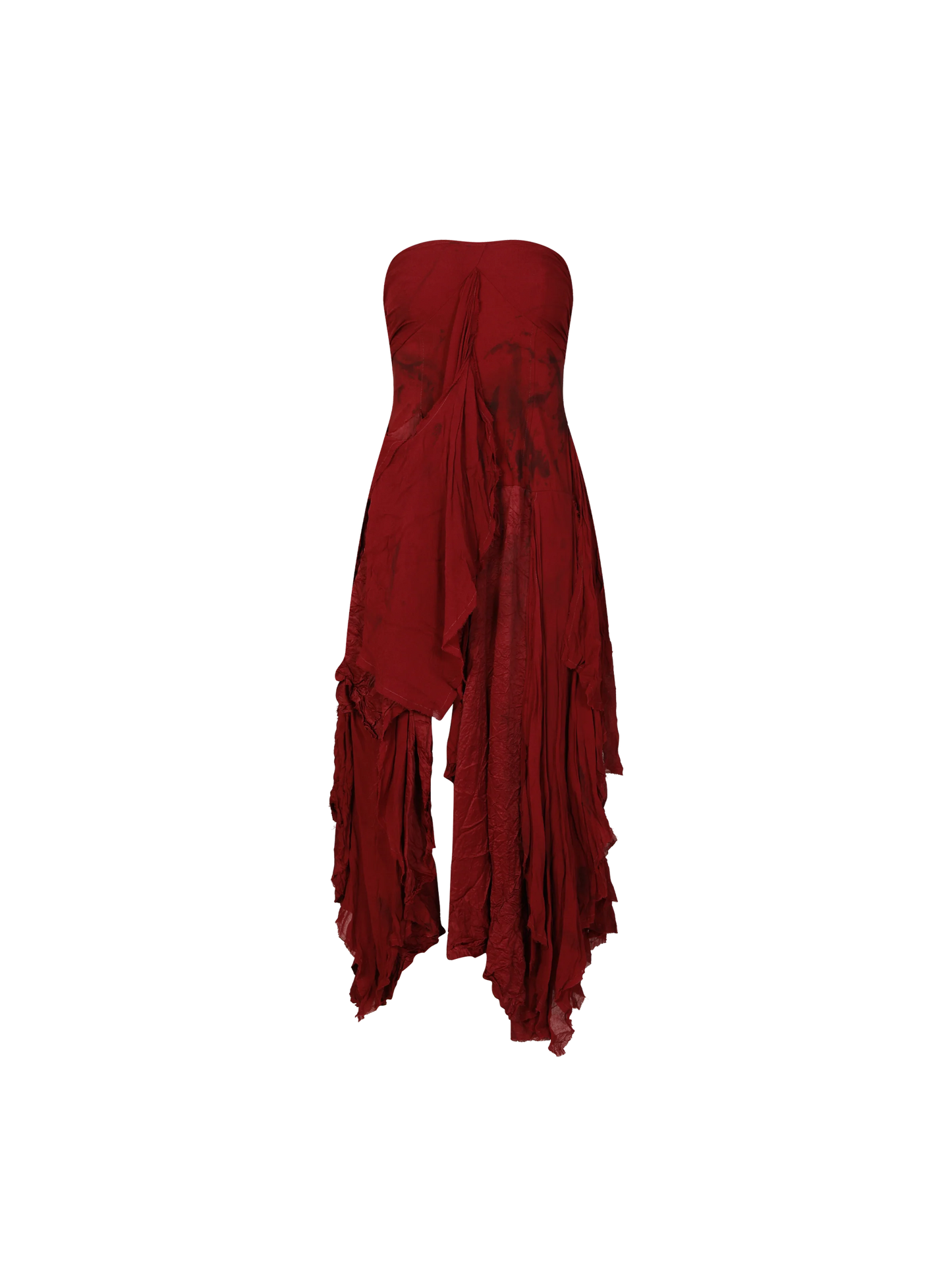 ELYWOOD RED LAYERING BANDEAU MIDI DRESS