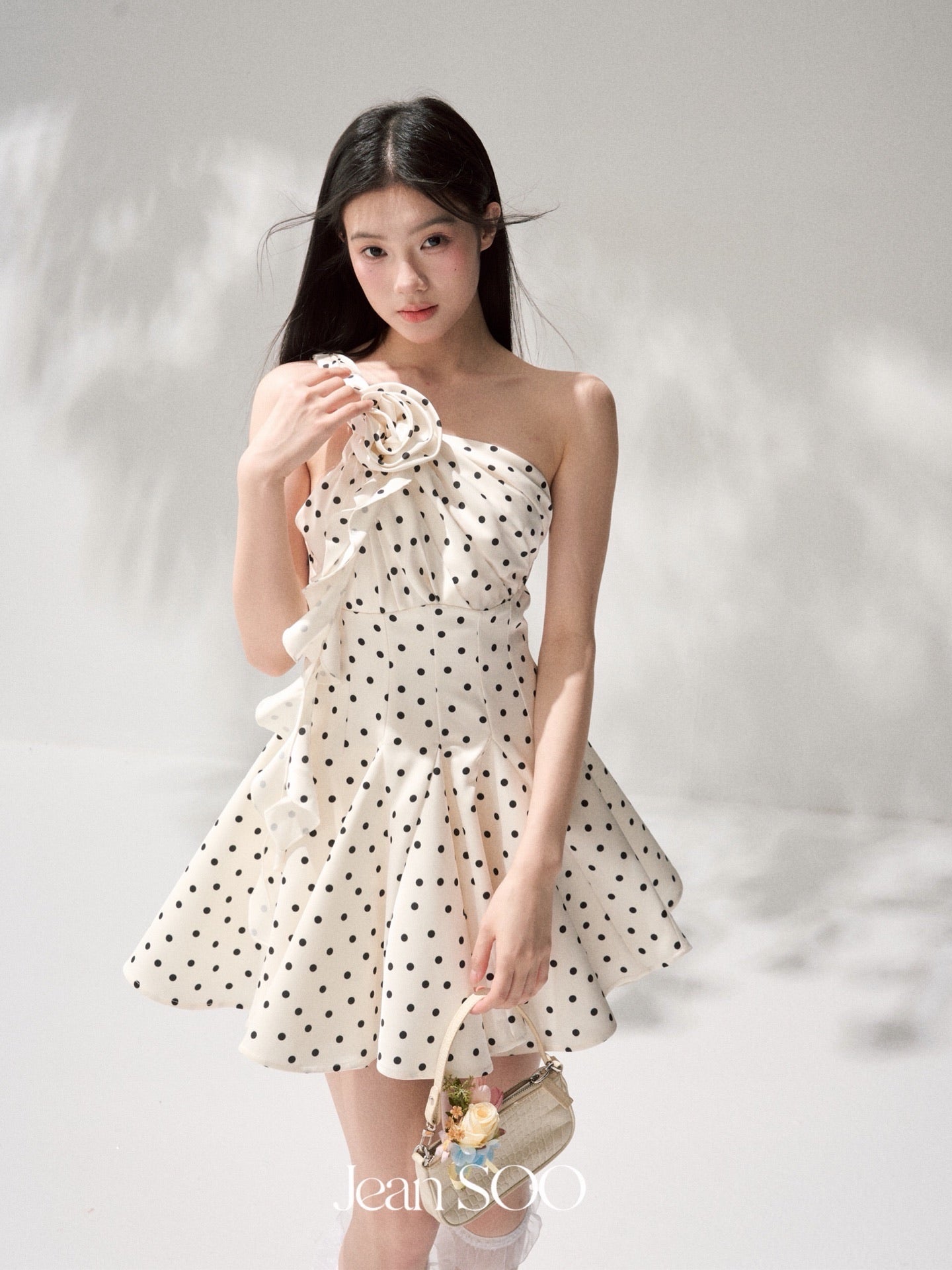 JEAN SOO Sweet Vacation White Rose Mini Dress