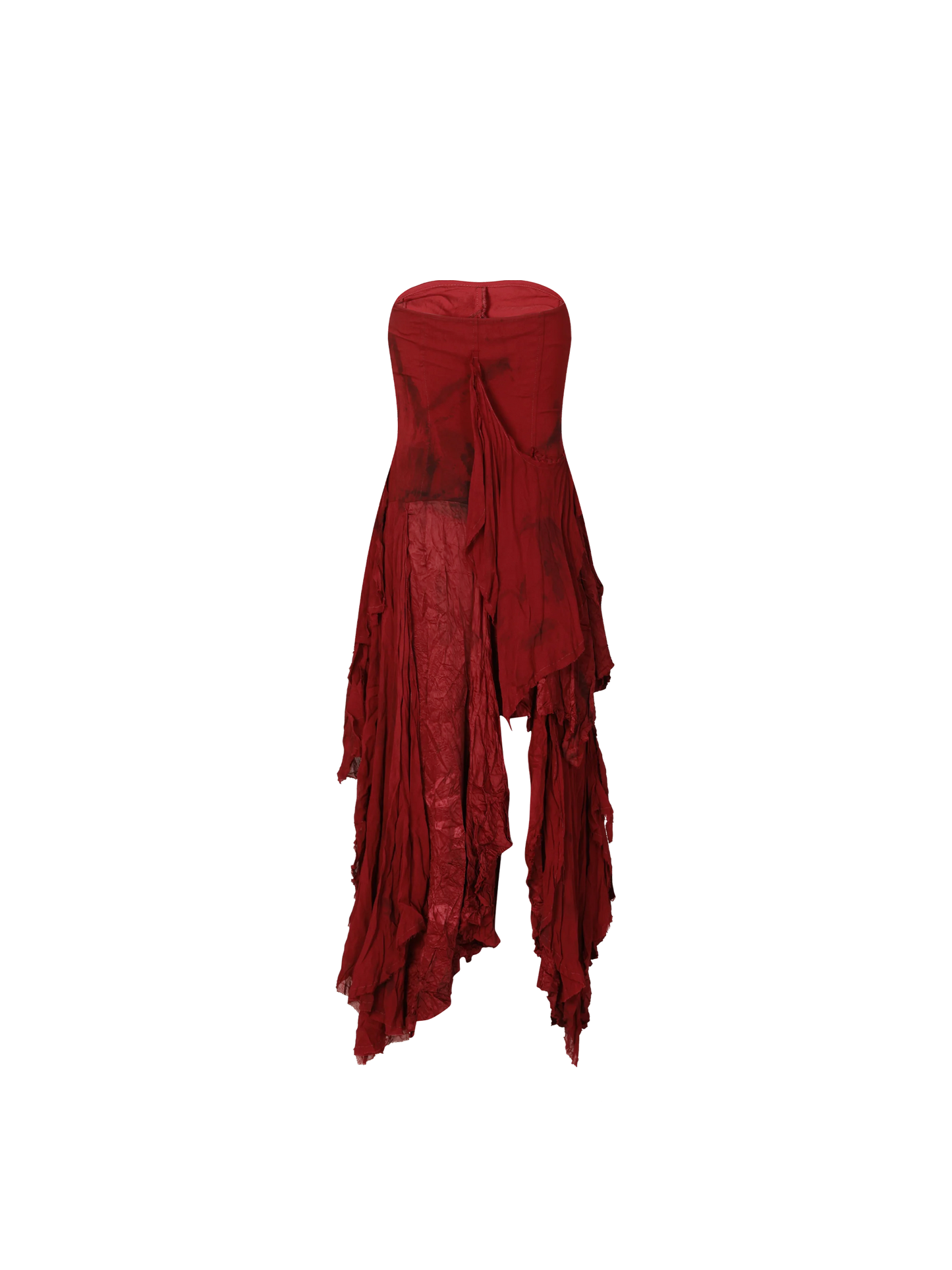 ELYWOOD RED LAYERING BANDEAU MIDI DRESS