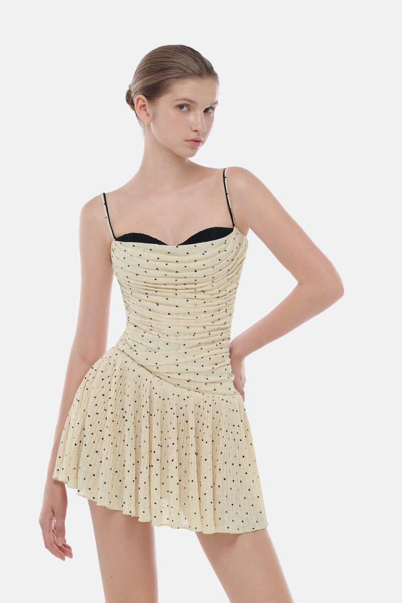 MONTSAND White Polka Dot Mini Dress