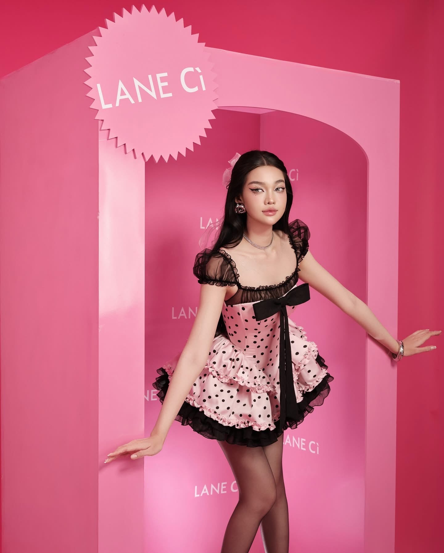 LANE CI Pink Baby Doll Mini Dress