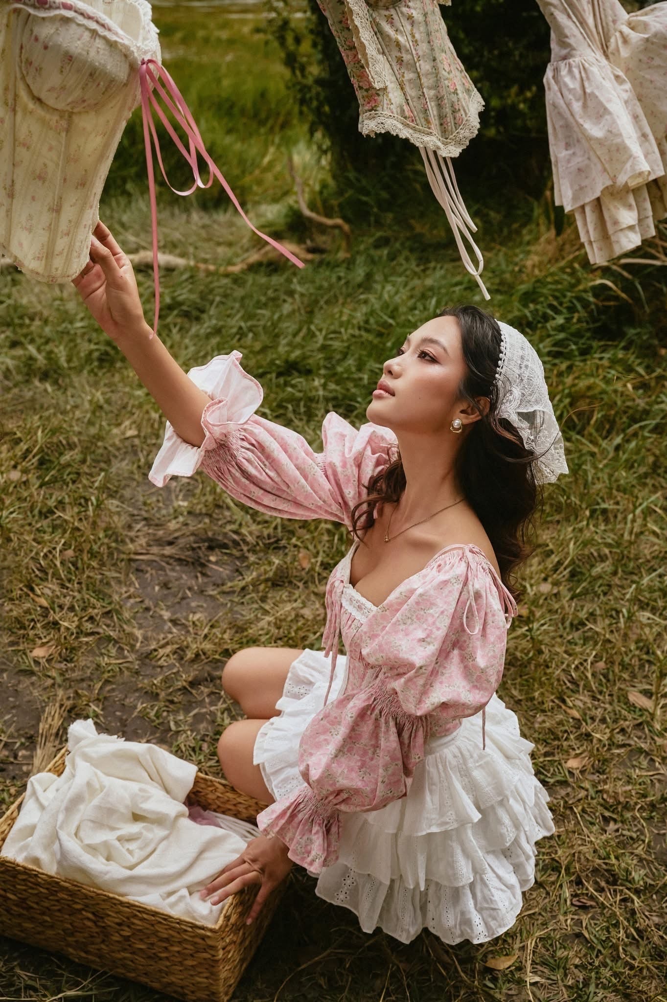 SISSY NATION Sweet Elegant Fairycore Pink Layla Top