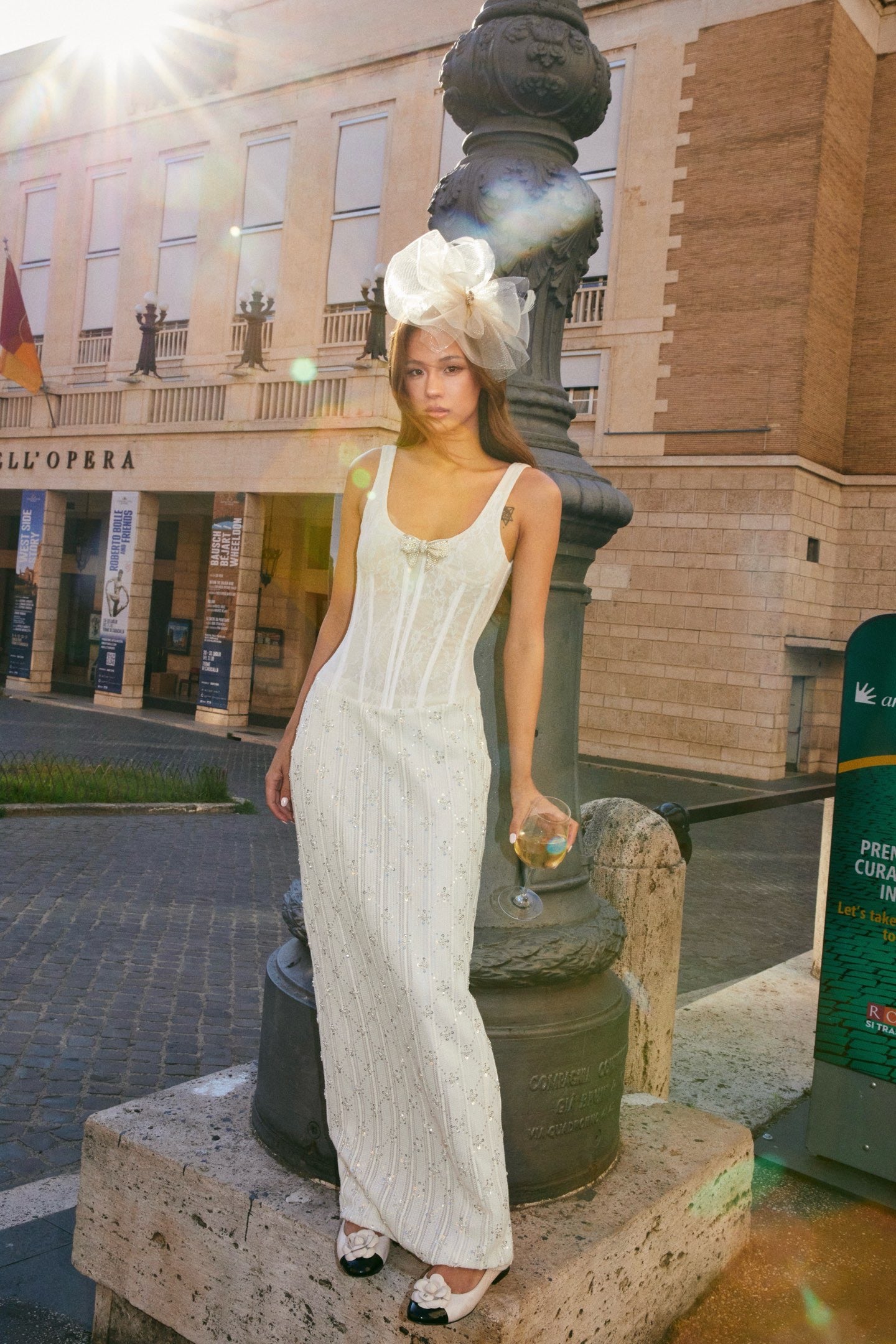 MINPURA White Lace Maxi Dress