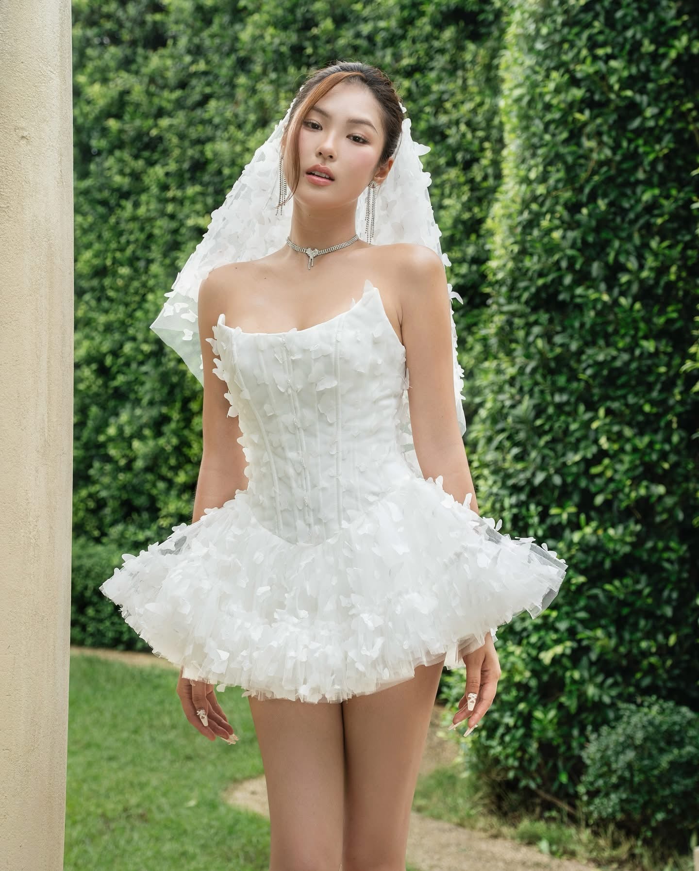 LANE CI White Swan Mini Dress