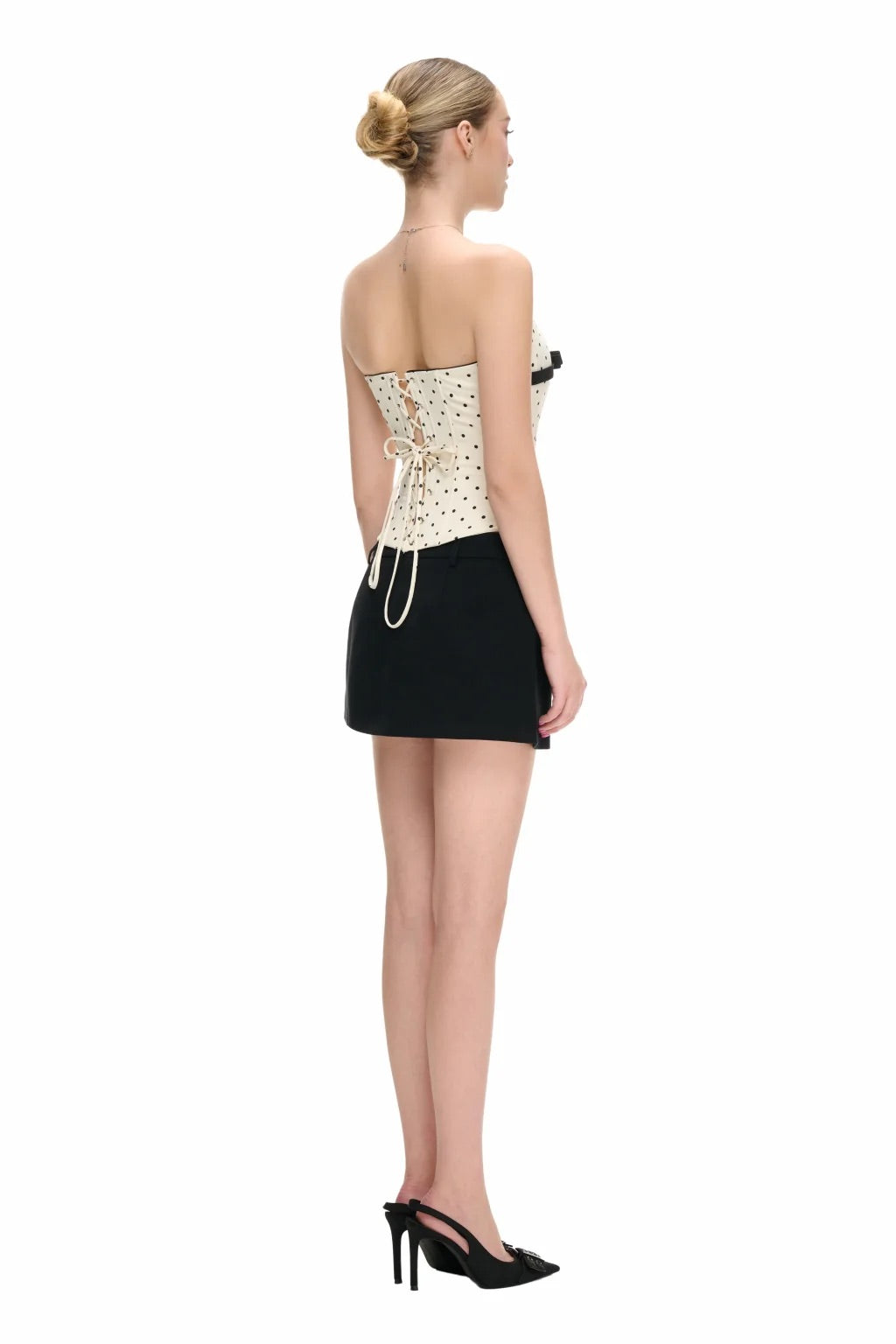 JUBIN White Kelbie Top Black Nayvie Skirt