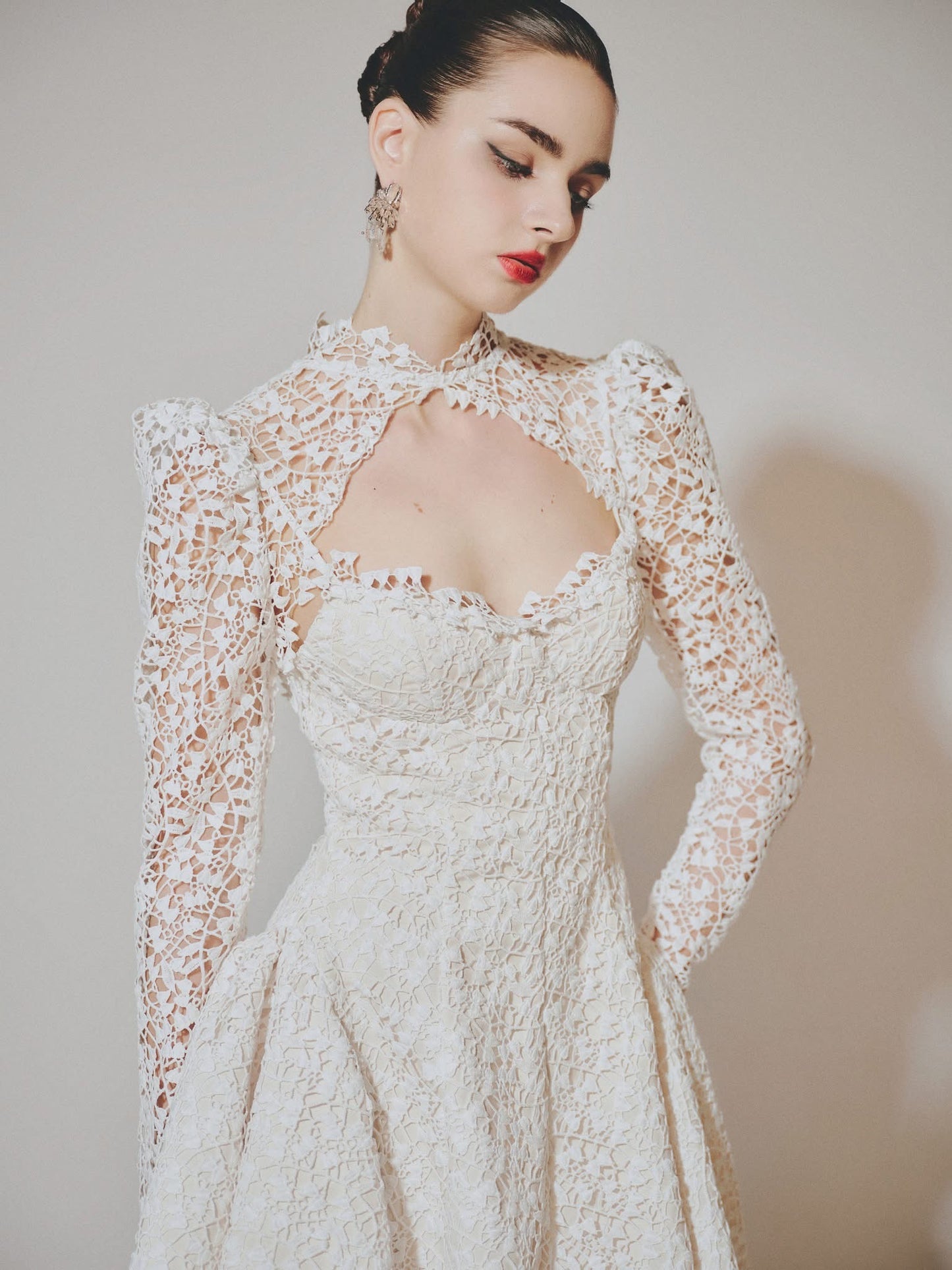 DELICIAE White Sweet Elegant Rachel Mini Dress