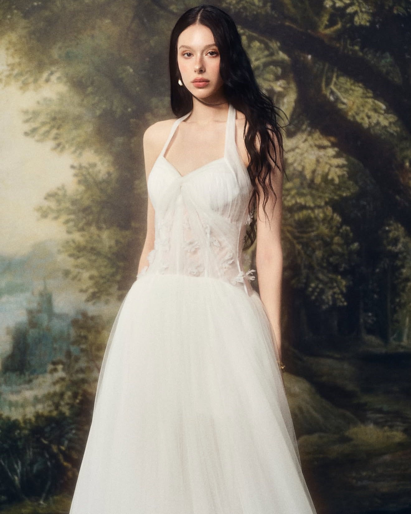 LINHPHUNG White Nubelia Gauze Maxi Dress