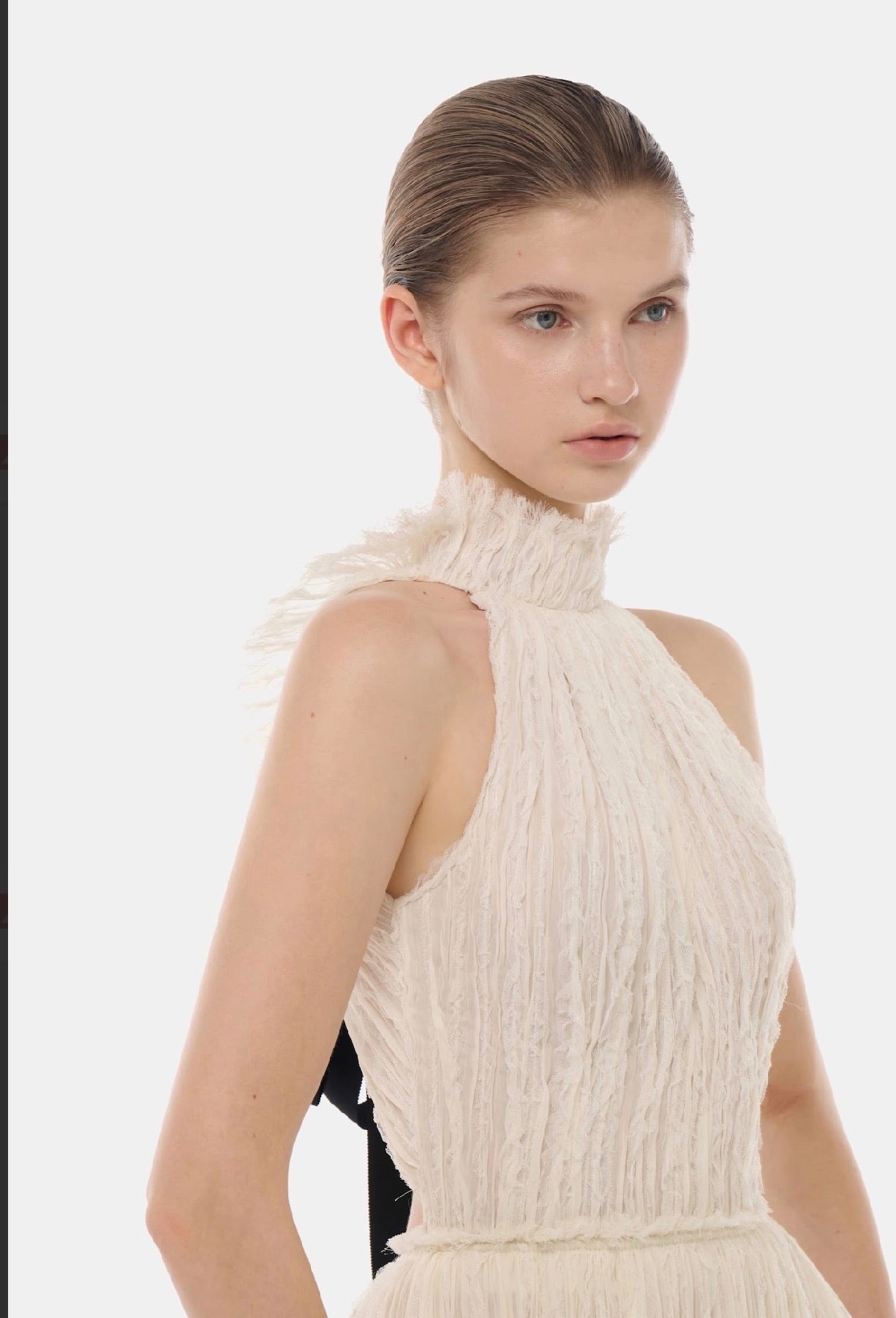 MONTSAND Burgundy Red Smocked Lace Maxi Dress