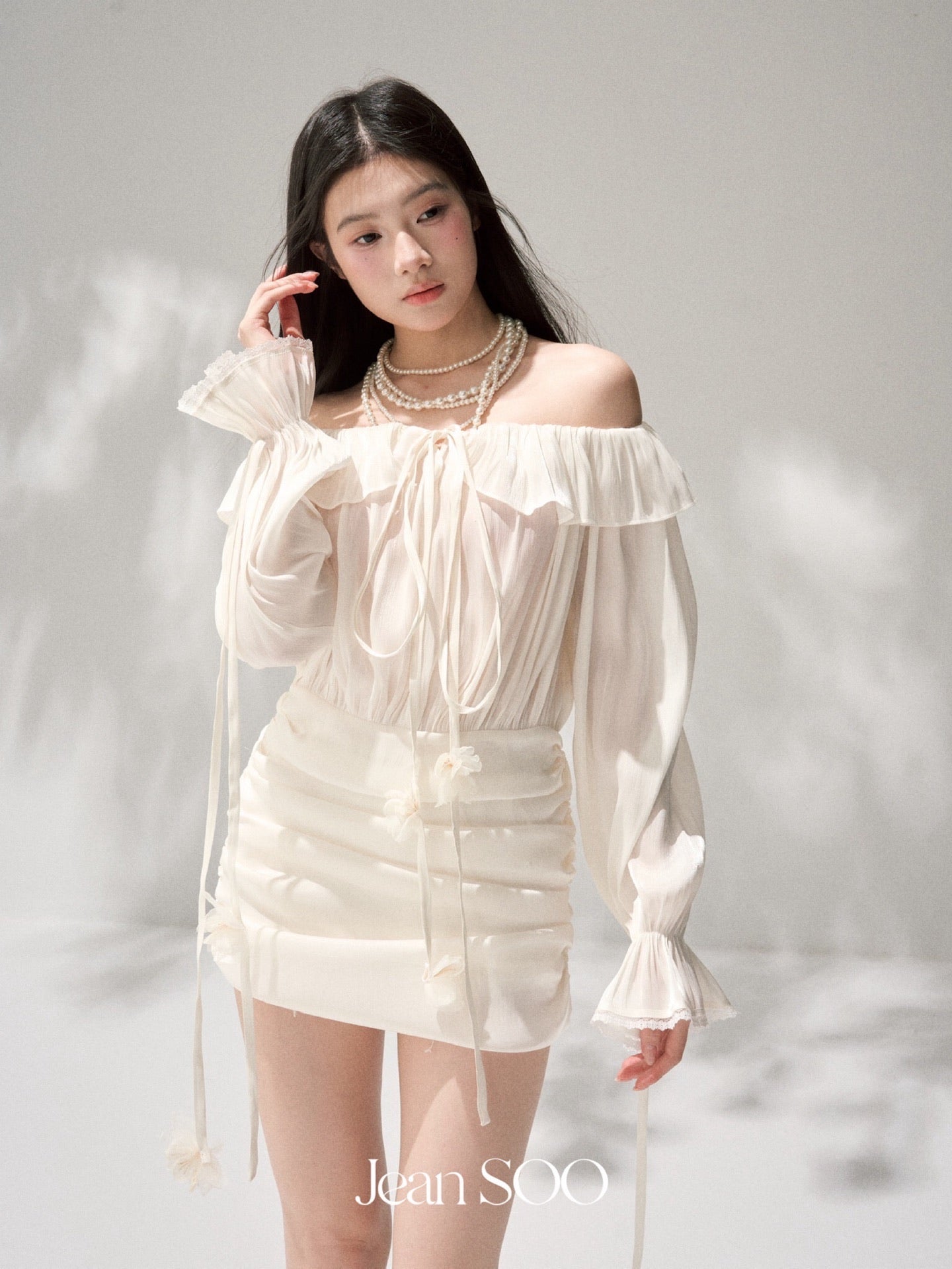 JEAN SOO Sweet Vacation White Floral Mini Dress