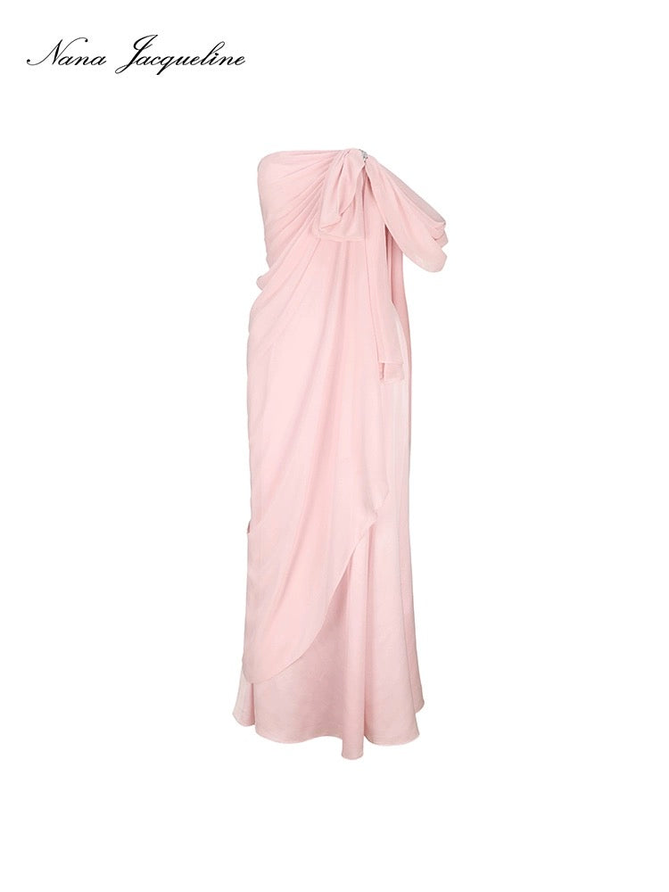 Nana Jacqueline pink strapless maxi dress