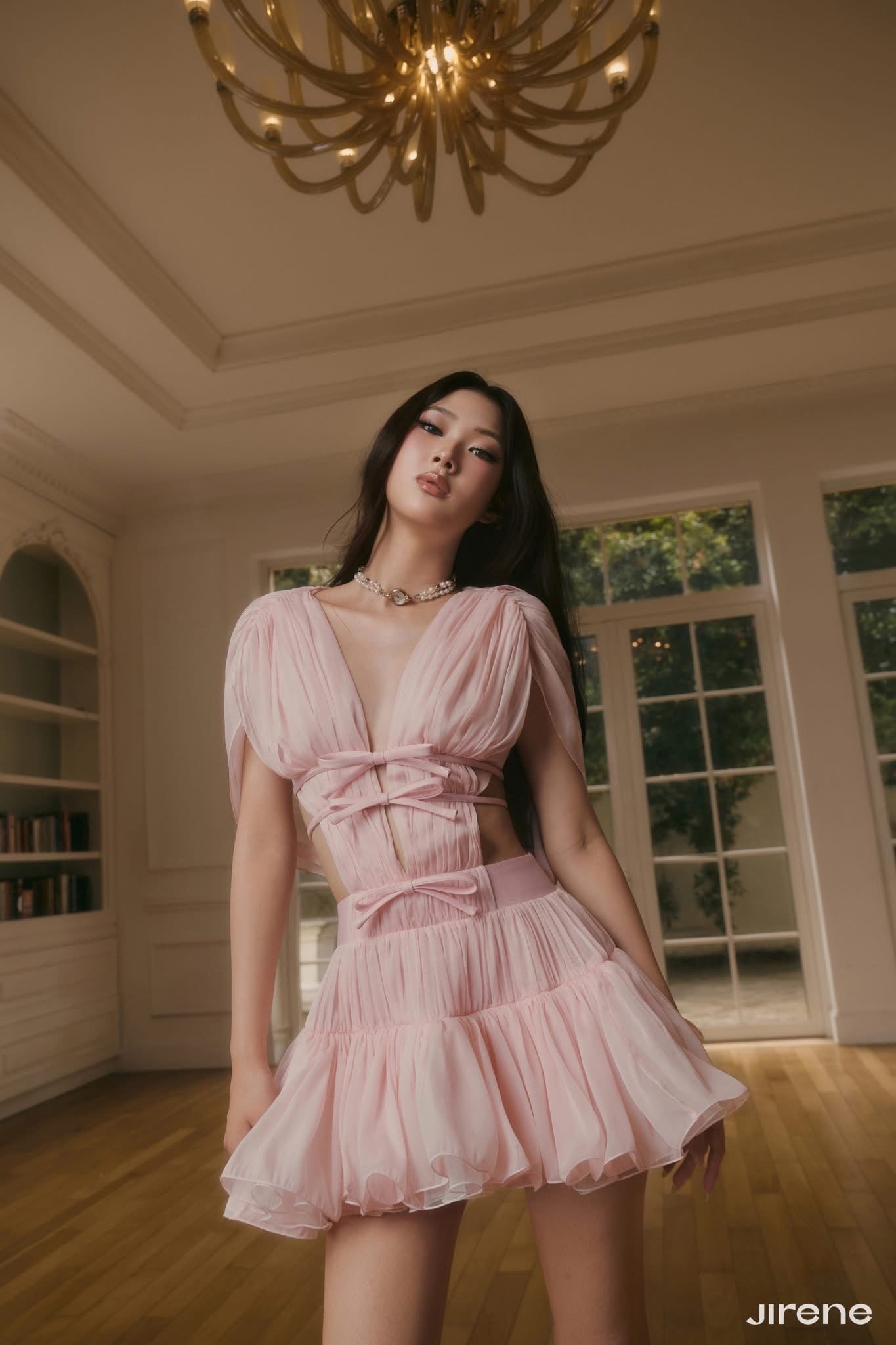 JIRENE Pink Ribbon Mini Dress