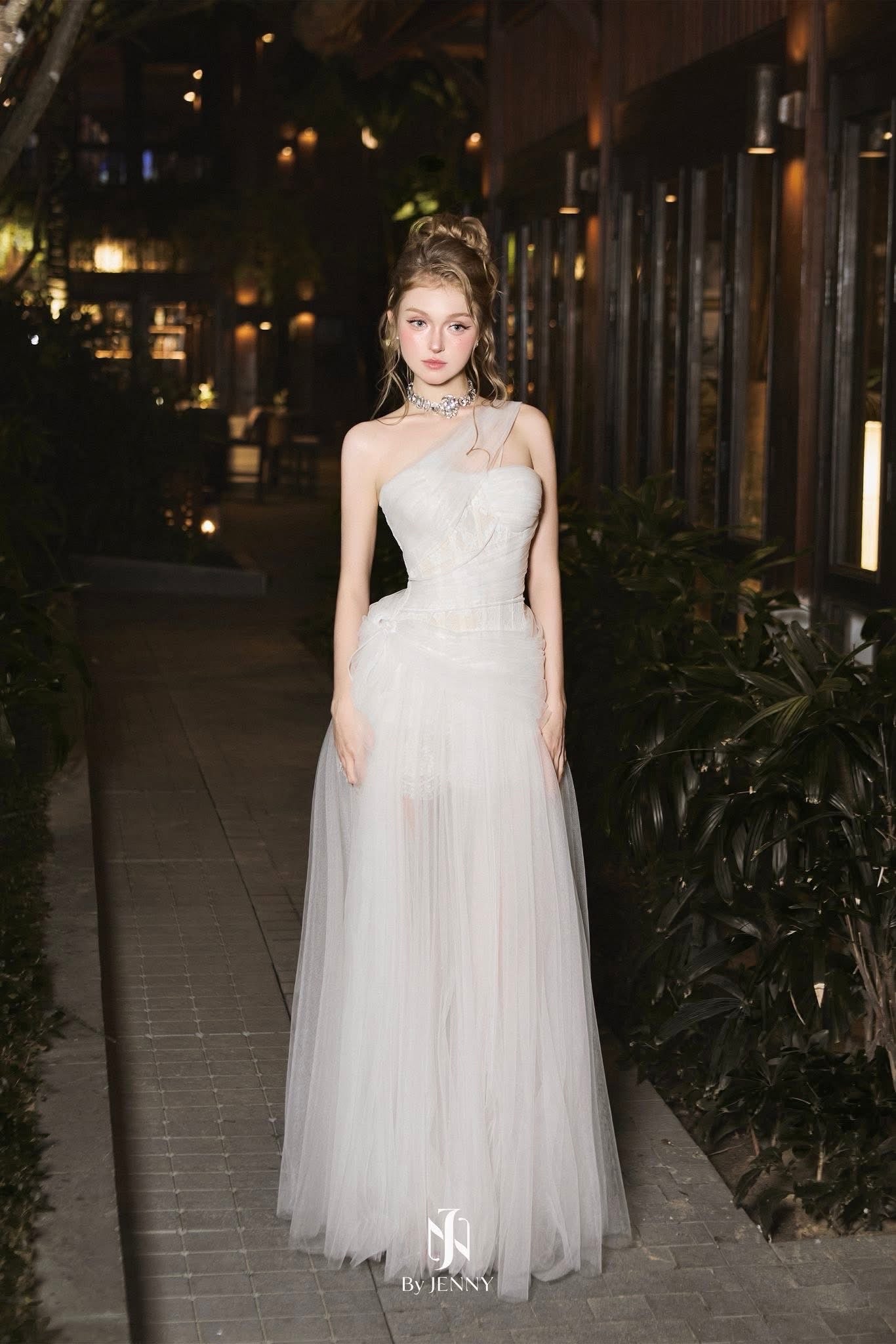 BY JENNY White Vacation Elegant Serena Maxi Dress